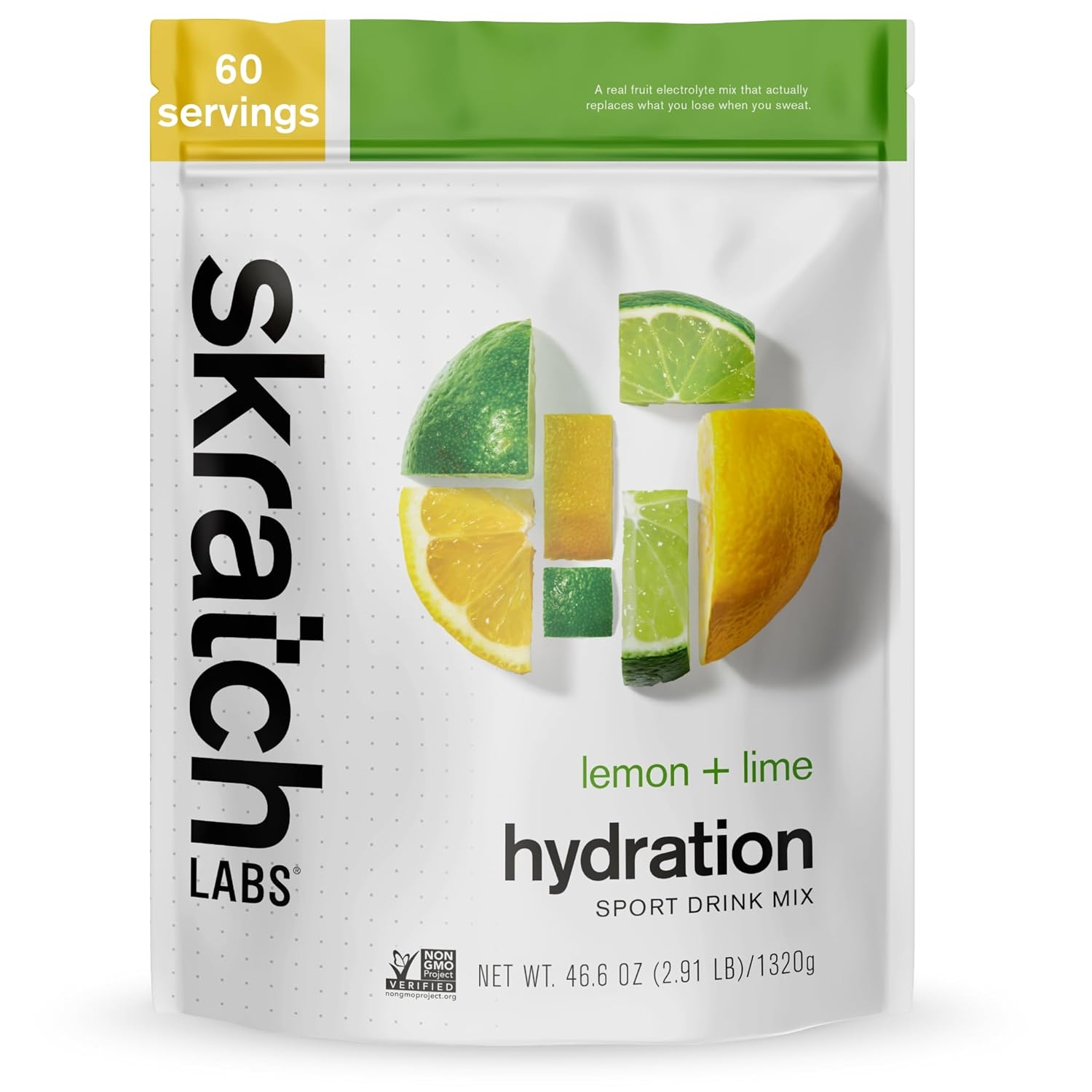 Skratch Labs Hydration Powder | Sport Drink Mix | Electrolytes Powder for Exercise, Endurance, and Performance | Lemon + Lime | 60 Servings | Non-GMO, Vegan, Kosher