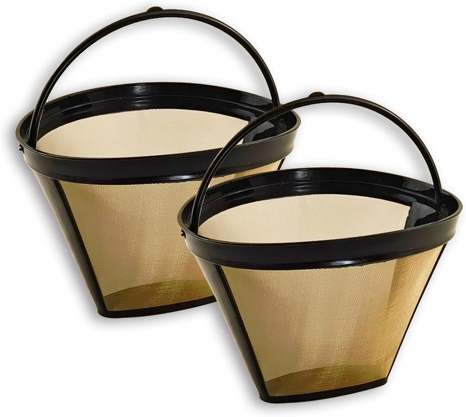 2 Pack GTF Gold Tone Coffee Filter for Cuisinart, Reusable 10-12 Cup #4 Style Cone Coffee Filters Basket Replacement for Cuisinart Coffee Makers
