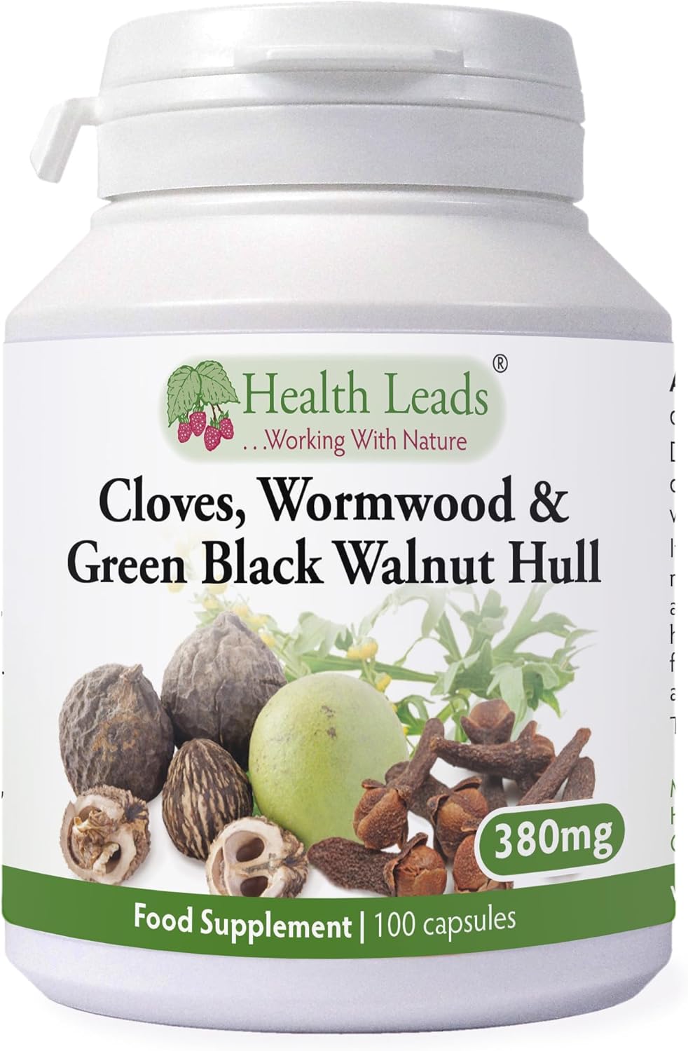 Cloves, Wormwood & Green Black Walnut Hull 380mg x 100 Capsules
