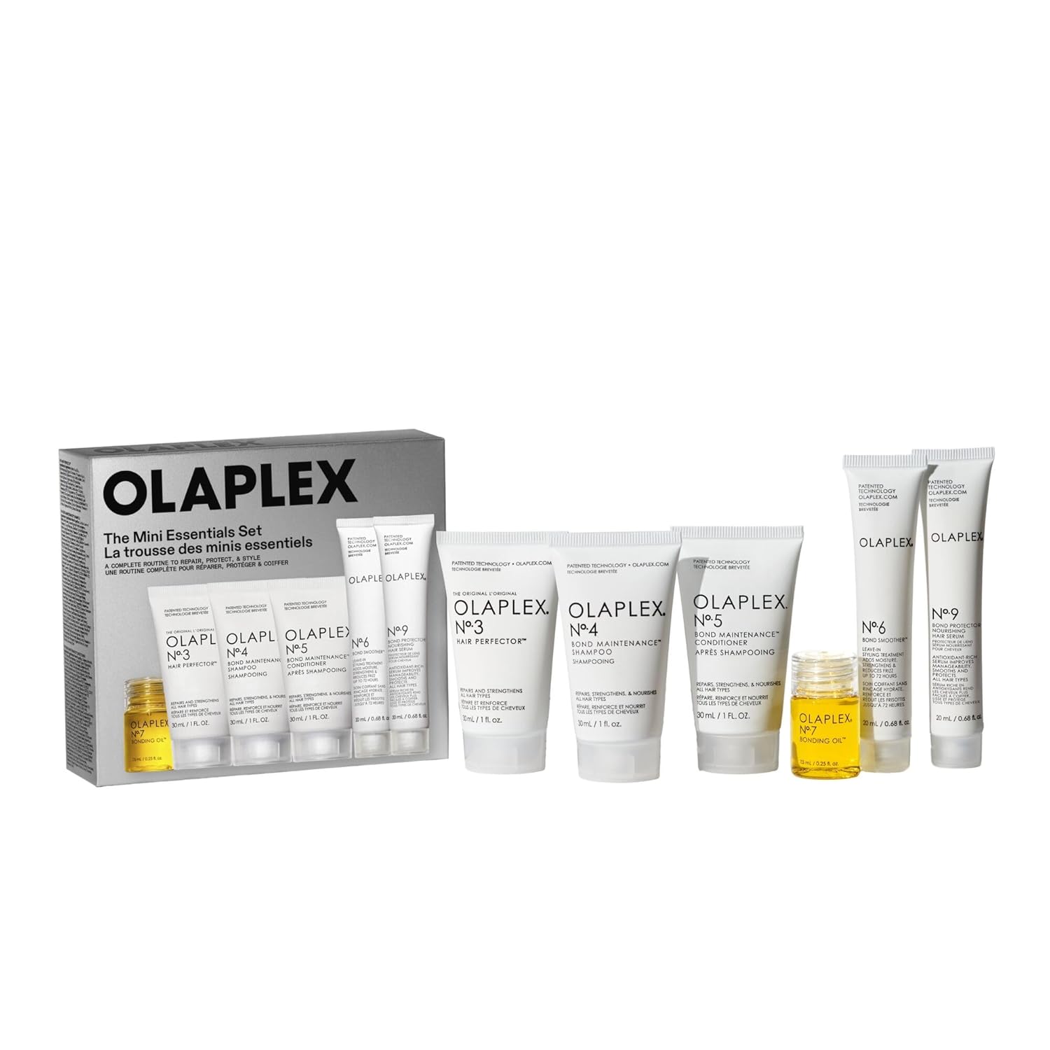 Olaplex Mini Hair Essentials Set: No. 3,4,5,6,7,9 A Healthy Hair Value Set for Instant, Shiny Visbly Healthy Hair