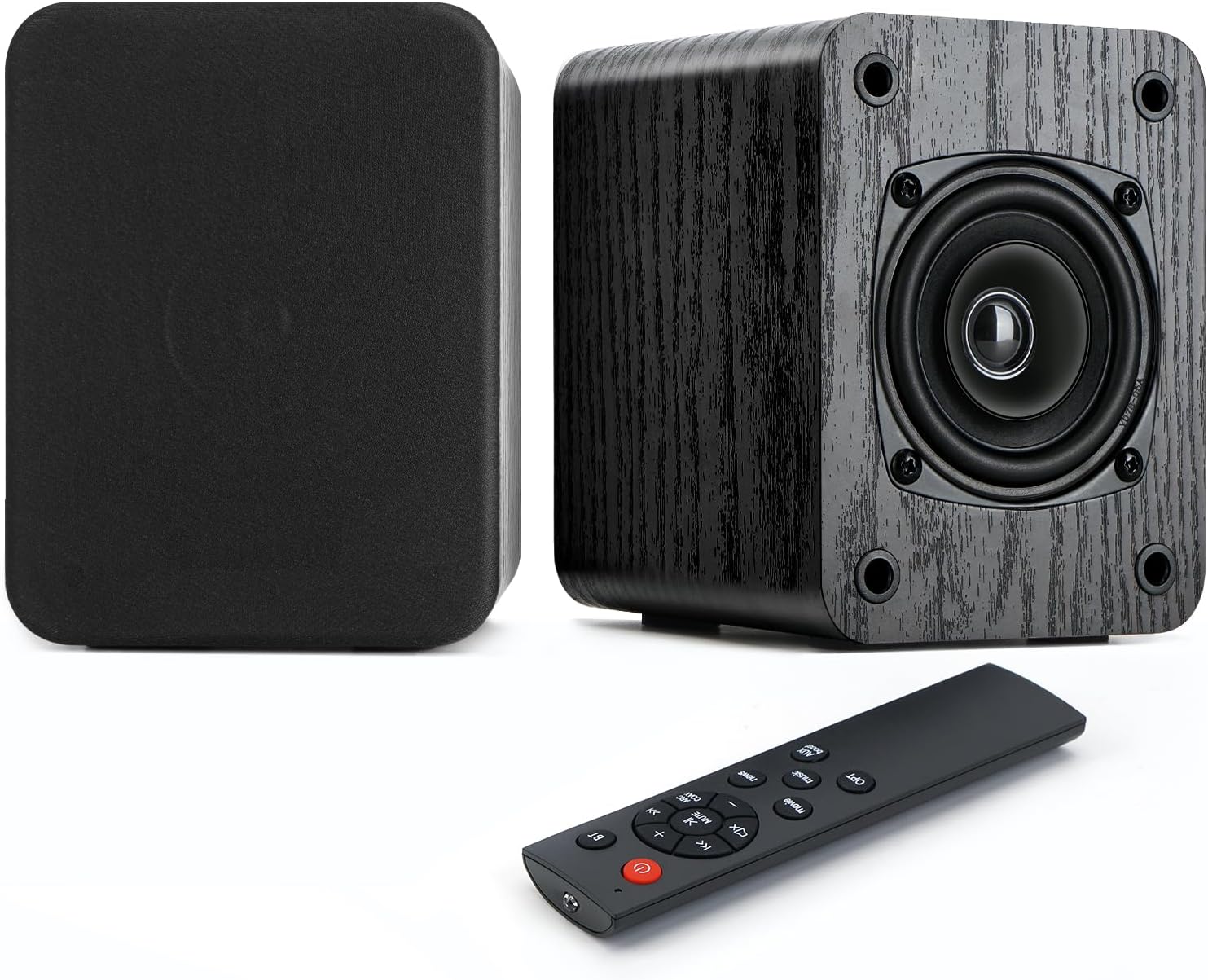 Saiyin Powered Bluetooth Bookshelf Speakers, 40W Record Player Speakers with 3'' Dual Cone Drivers for Full Range in Powerful Sound, Stereo Speakers for Turntable PC TV AUX/Optical/TV-ARC Input