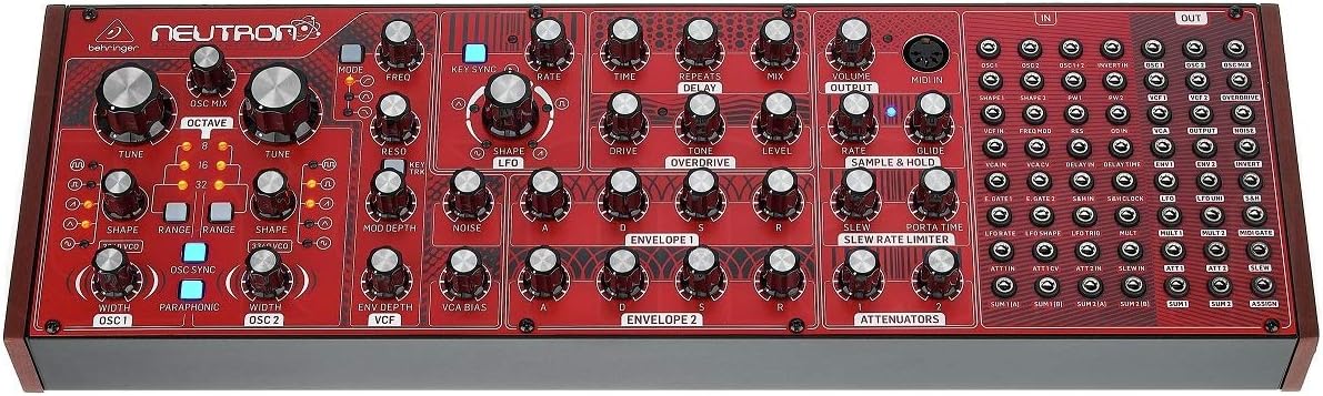 Behringer Neutron paraphonic synthesizer with authentic dual 3340, Compatible with PC and Mac,Red