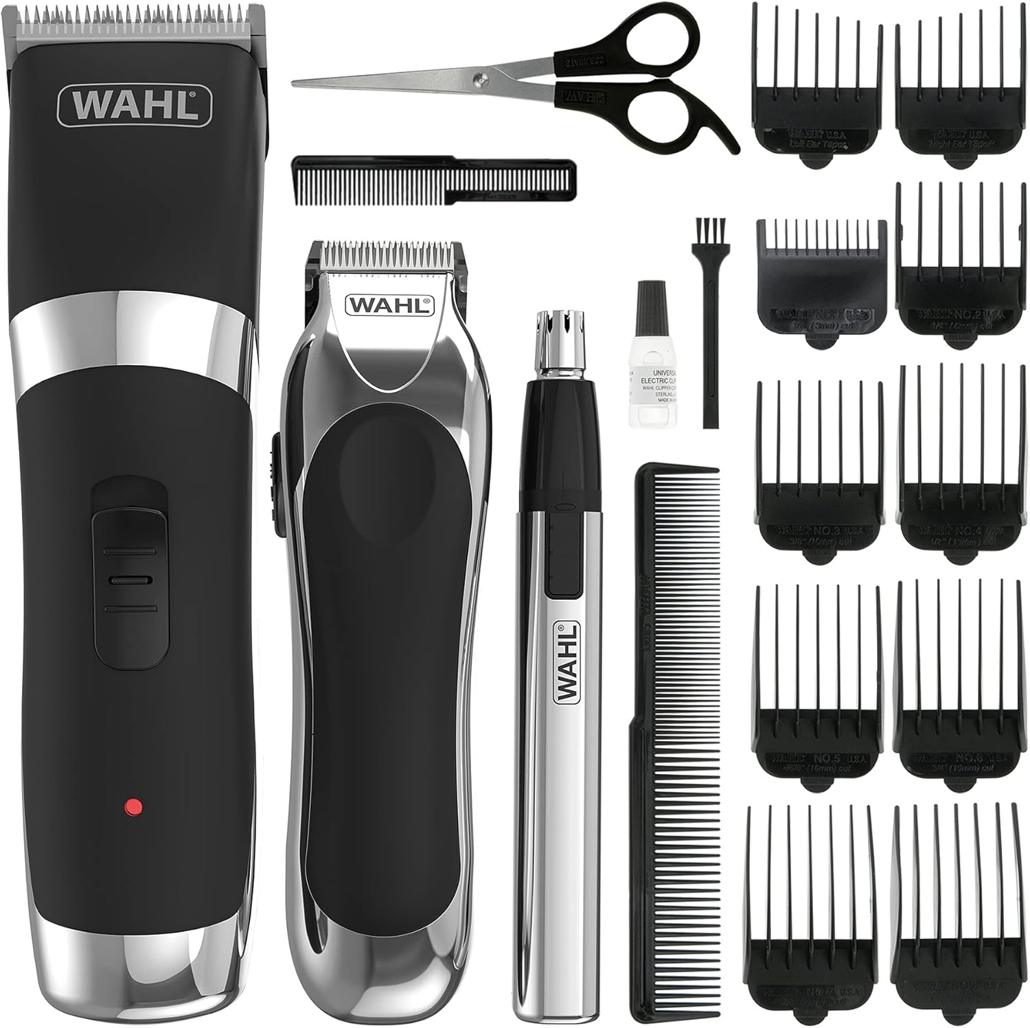 Wahl Cordless Clipper & Trimmer Gift Set, Cordless Grooming Set, Hair Clippers for Men, Men’s Beard Trimming, Nose Ear & Brow Trimmer, Male Grooming Set