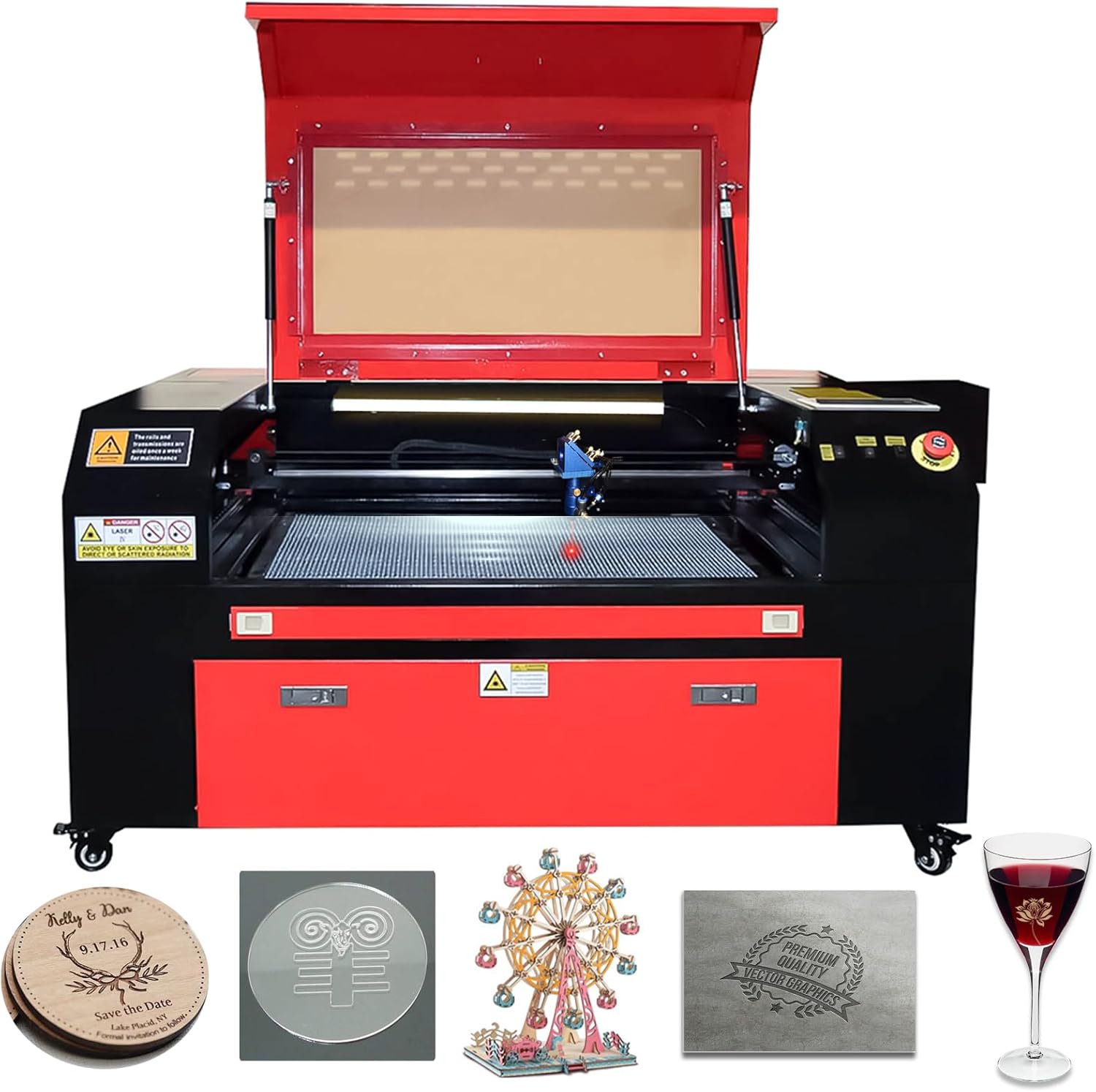 CO2 Laser Engraver 80W, 28" x 20" CO2 Laser Cutter with 2-Way Pass Air Assist, Faster Speed Laser Engraving Machine, Compatible with Lightburn, CorelDRAW, AutoCAD, for Wood Glass Acrylic Leather