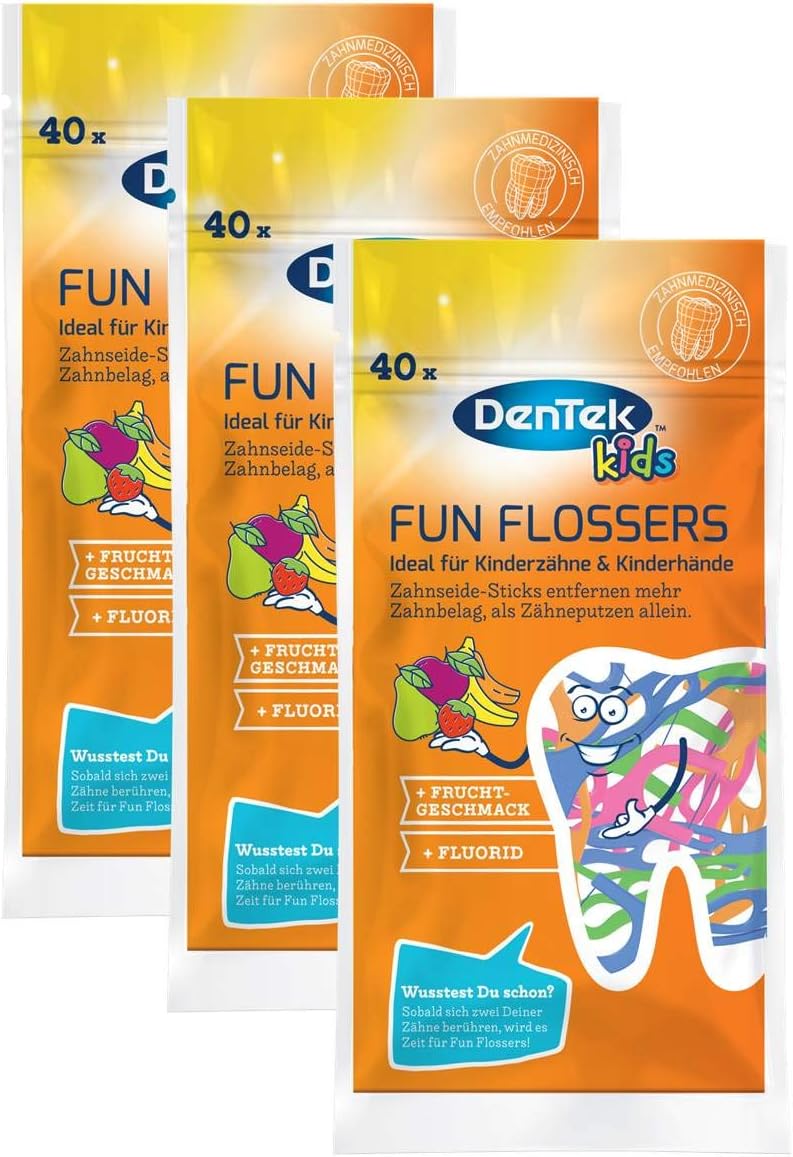 Dentek Kids Fun Flossers ,Pack of 3 x 40