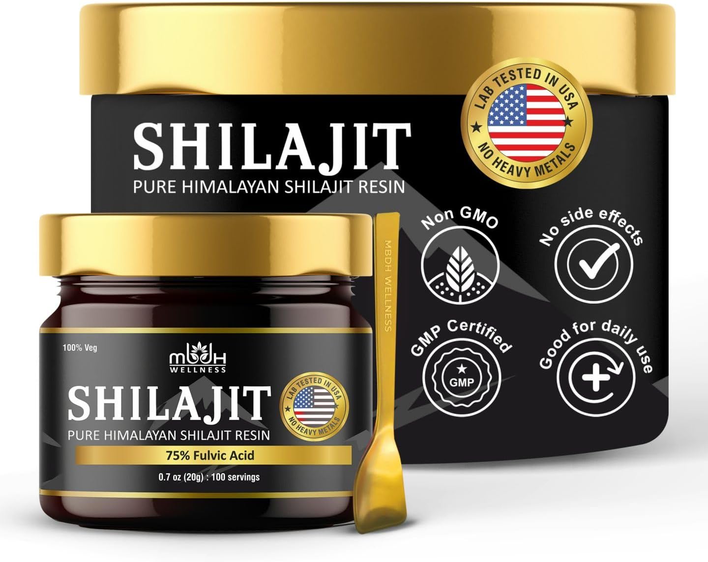 Premium Himalayan Shilajit Resin: Pure & Potent Fulvic Acid & 85+ Trace Minerals Supplement - Boost Energy, Vitality & Wellness for Men & Women, 20g/ 0.7oz (Pack of 1)