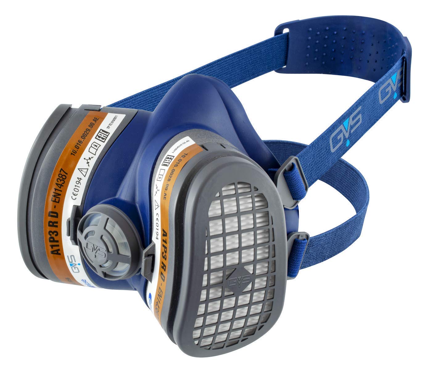 GVS SPR503 Elipse A1P3 Dust and Organic Vapour Half Mask Respirator with replaceable and reusable filters included, M/L size