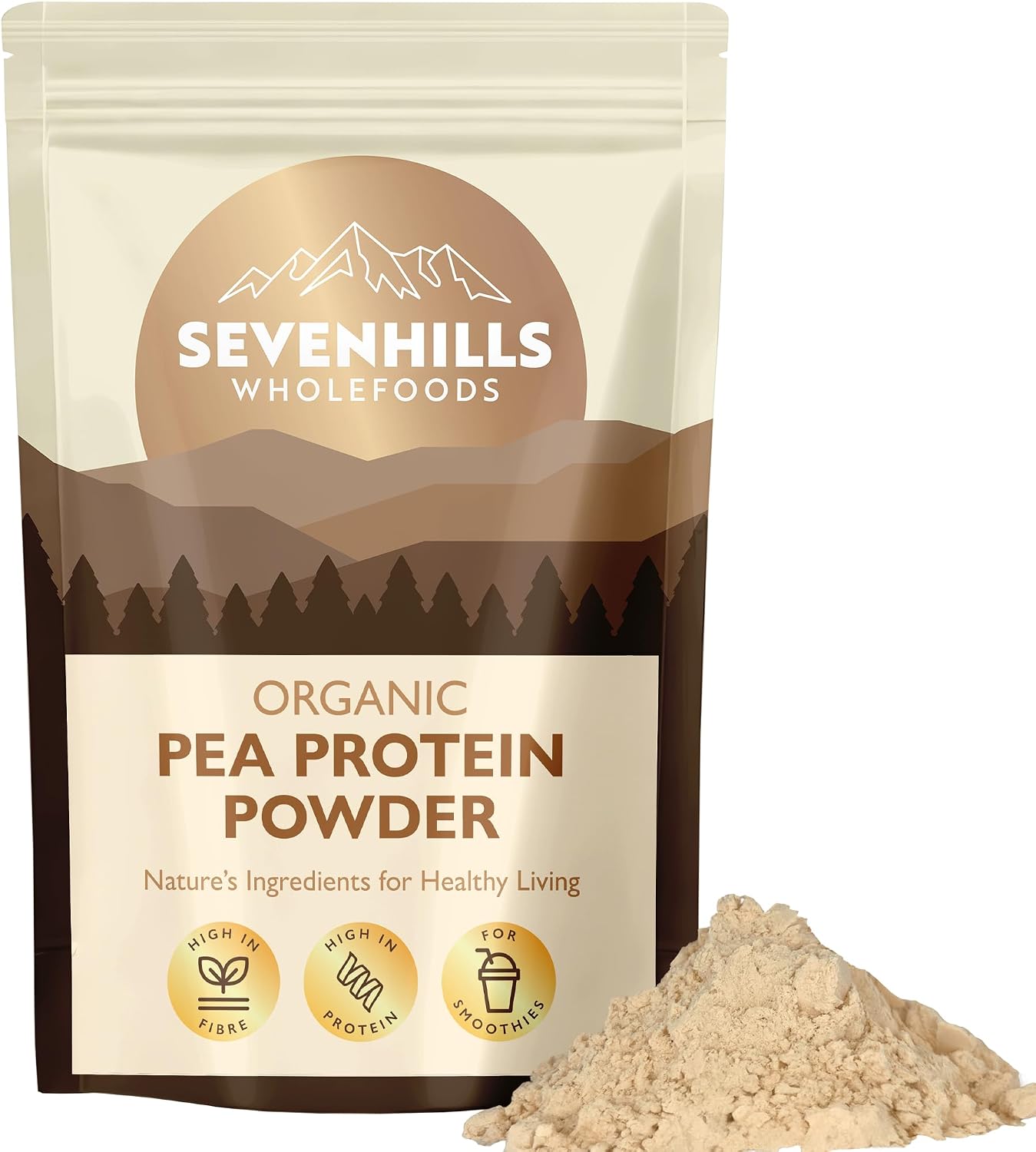 Sevenhills Wholefoods Organic Pea Protein Powder 1.8kg - Unflavoured - 78% Protein - Vegan, Kosher, Non-GMO