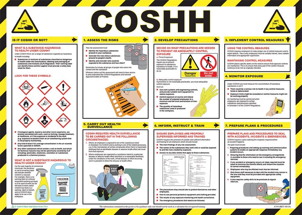 Safety First Aid Group COSHH Poster - Laminated (A2)