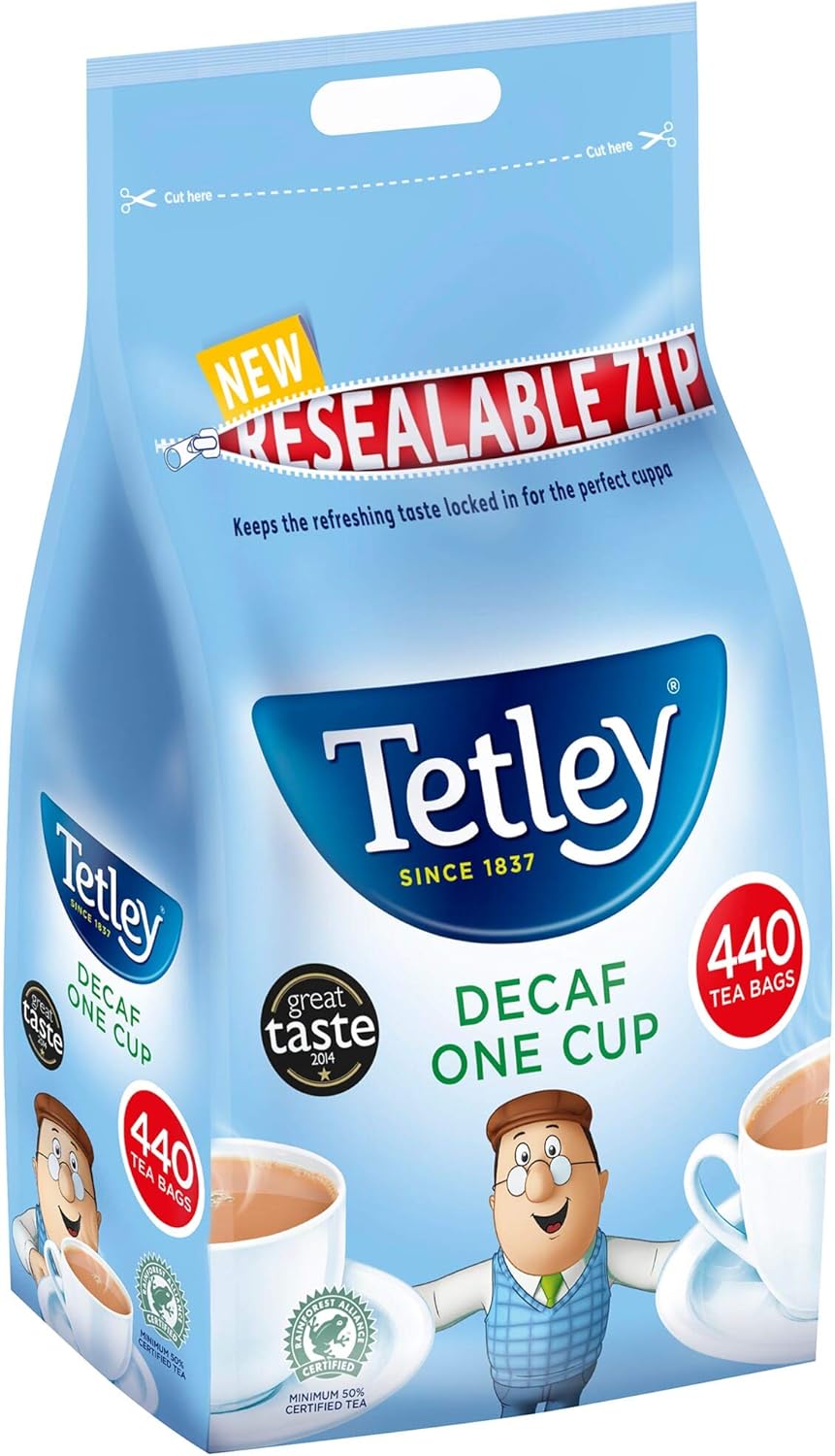 Tetley One Cup Decaf Tea, Pack of 440 Tea Bags - Milk Free