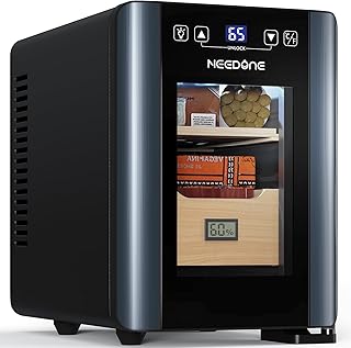 NEEDONE Electric Cigar Humidor 8L with Heating and Cooling Quiet Control System, Thermostatic Cooler Cabinet Humidor Box with Spanish Cedar Wood Shelves & Drawer with Hygrometer, Gift for Men…