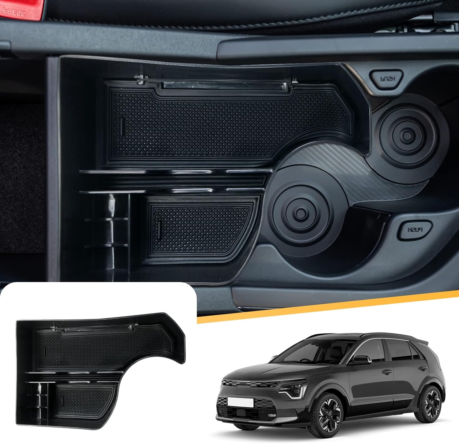 [UK Version] LFOTPP For Kia Niro SG2 E-Niro EV PHEV 2022 2023 Centre Console Organiser Storage Box Glove Box, Car Centre Console Tray Niro 2023 Interior Accessories