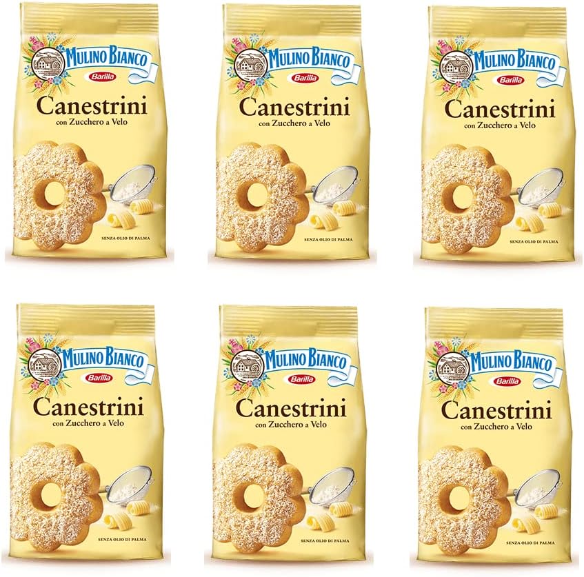 6x Mulino Bianco Canestrini Sugar Coated Biscuits Cookies 200 g