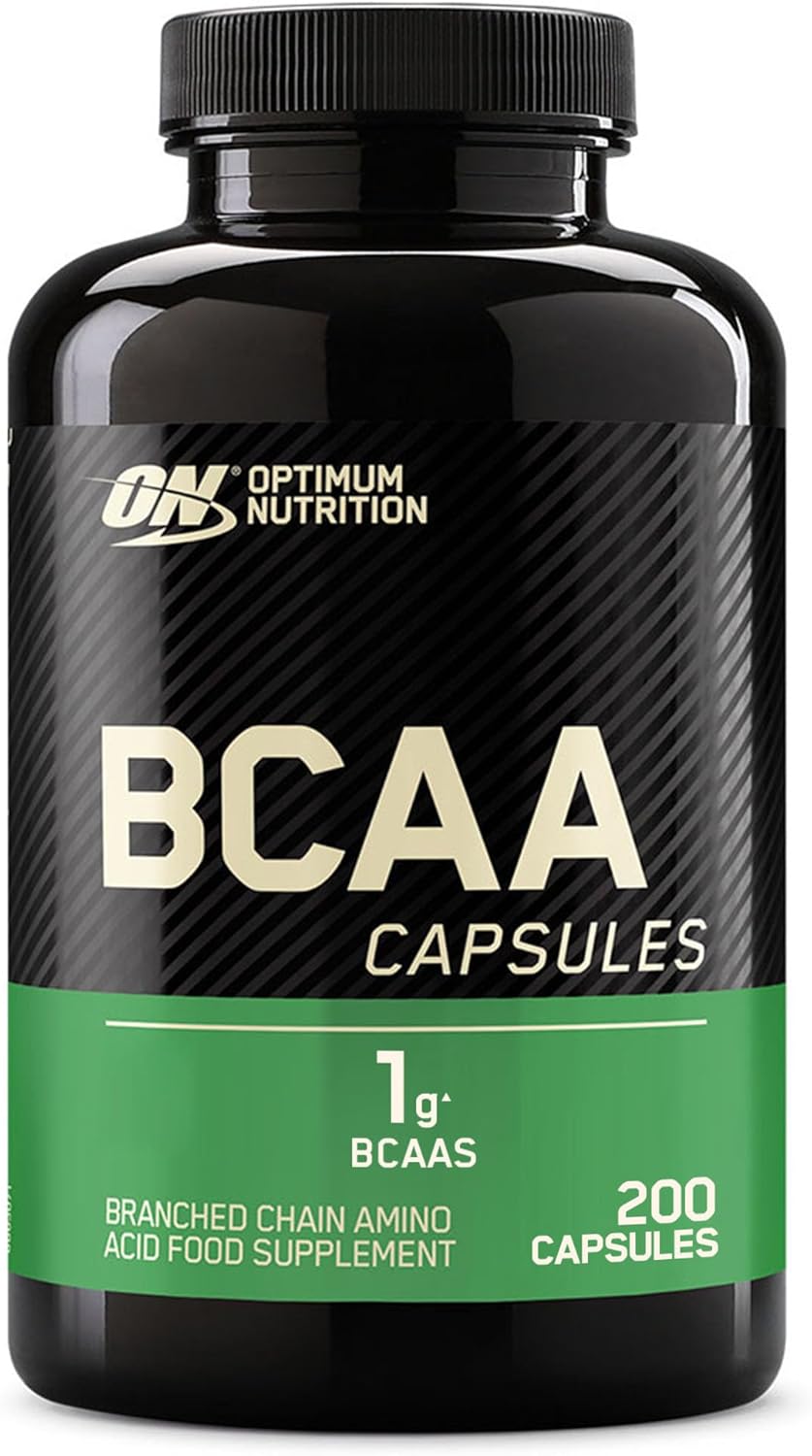 Optimum Nutrition BCAA Capsules, Amino Acids Tablets, 1000 mg of Essential Amino Acids BCAAs with L-Leucine, L-Isoleucine and L-Valine, Unflavoured, BCAA Supplements, 100 Servings, 200 Capsules