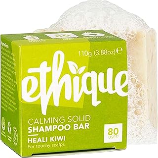 Ethique Heali Kiwi - Calming Solid Shampoo Bar for Dry, Itchy, Flaky, and Oily Scalps and Hair - Vegan, Eco-Friendly, Plastic-Free, Cruelty-Free, 3.88 oz (Pack of 1)