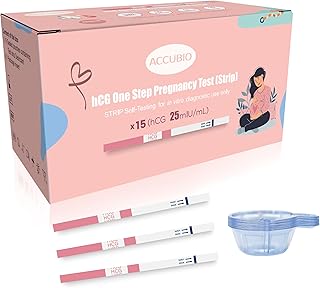 Pregnancy Test Strips with Urine Cups, 15 Count Individually Wrapped hCG Early Detection Home Tests Over 99% Accurate, Rapid Early Detection Pregnancy Test Strip 25mIU/mL