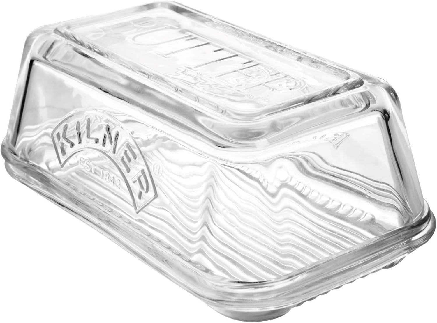 Kilner Glass Butter Dish 250g Capacity Durable BPA-Free Keeps Butter Fresh Longer Dishwasher Safe Sustainable Glass Storage Solution for Fridge and Tabletop Use