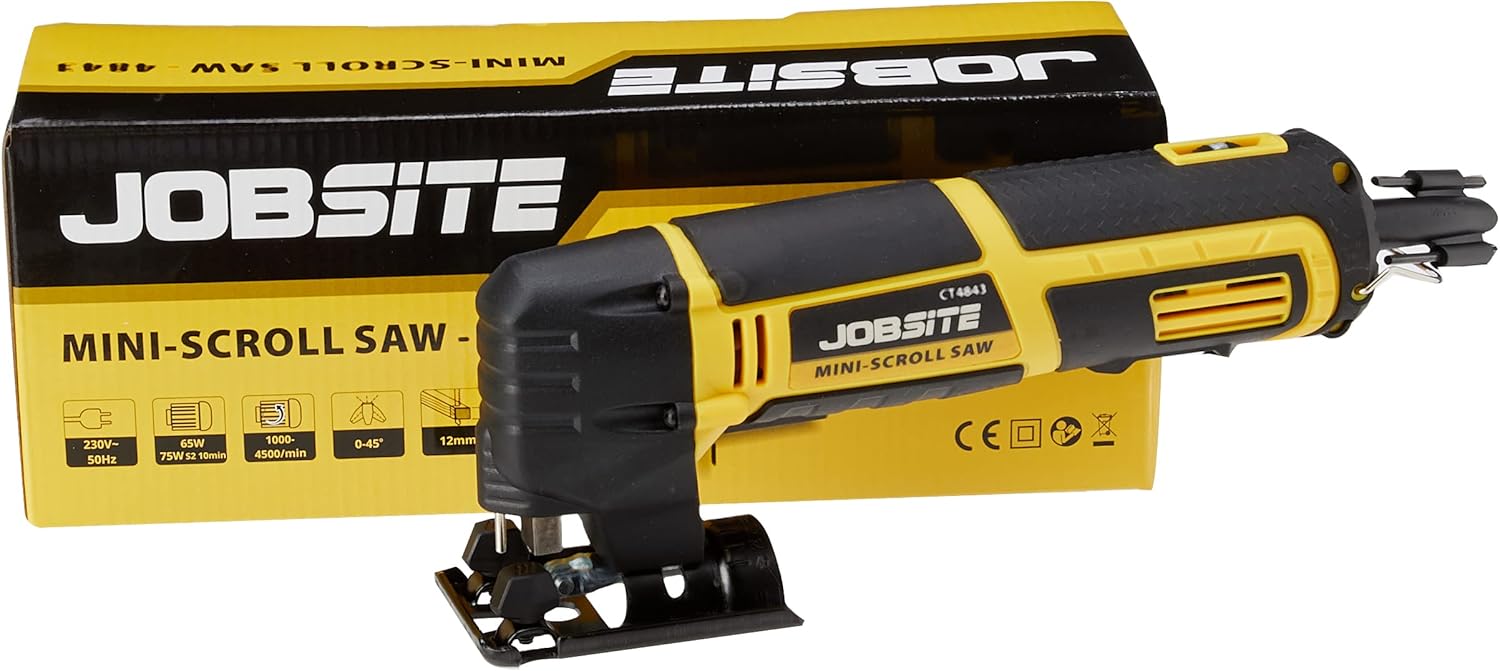 NEILSEN 75WATT Mini Scroll Saw 4, Jigsaw CT4843, Ideal for Intricate CUTS,Yellow