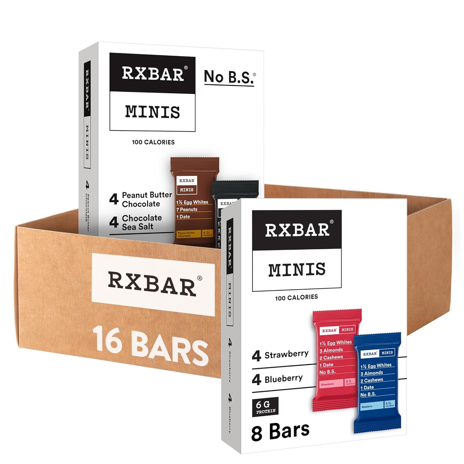 RXBAR Minis Protein Bars, Snack Bars, Variety Pack (16 Count)