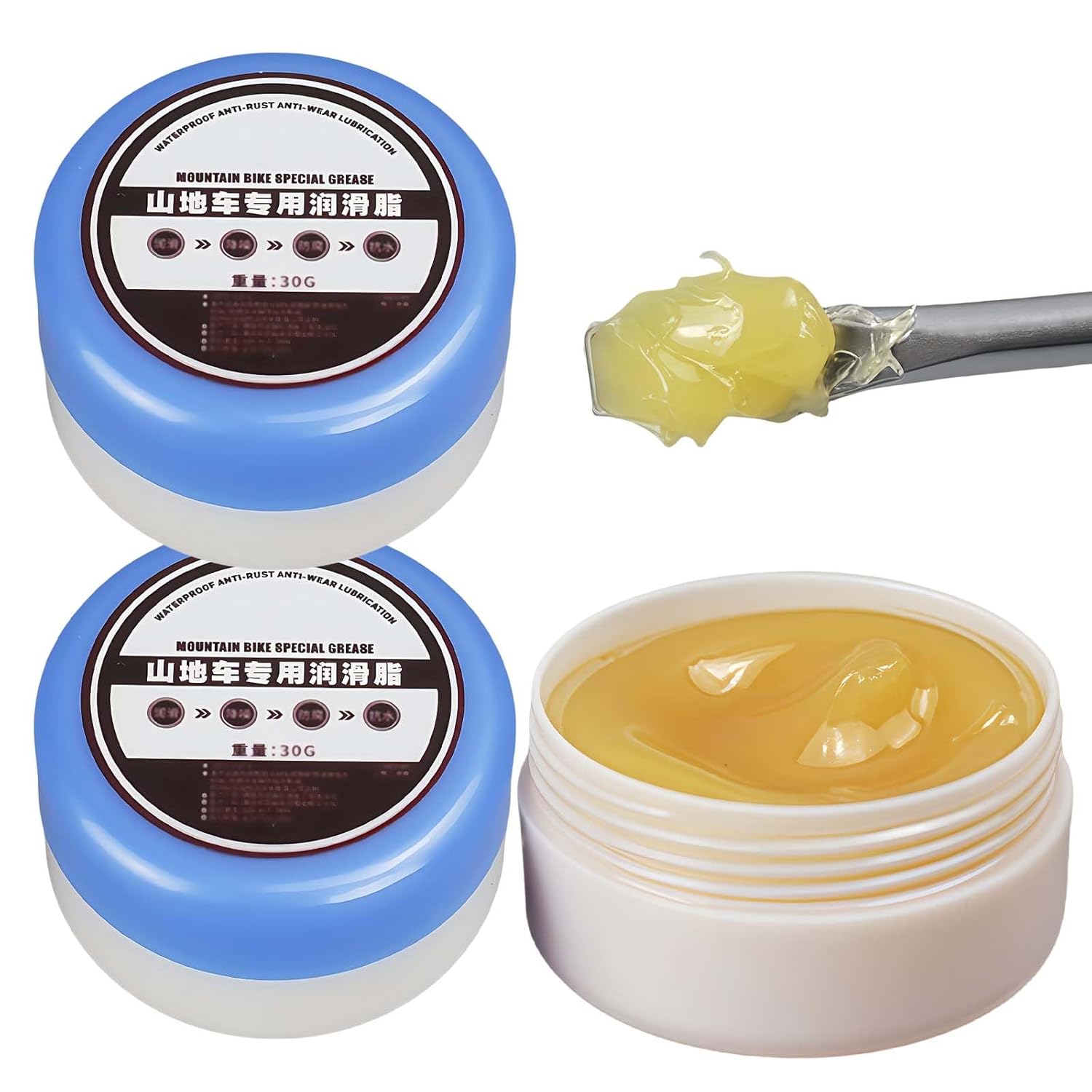 2PCS High-Temp Lithium Grease for Bikes - Multi-Purpose Lubricant for Brakes, O-Rings, Threads & Assembly. Anti-Seize Copper & Silicone Formula. Ideal for Bike Maintenance & Protection