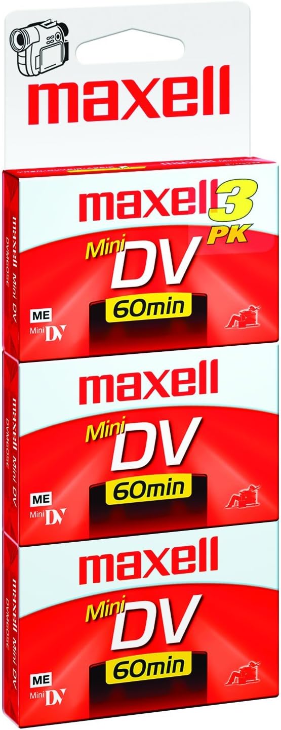 Maxell 298016 Premium Grade Mini DV Video Cassette 60 Minutes 3 pack