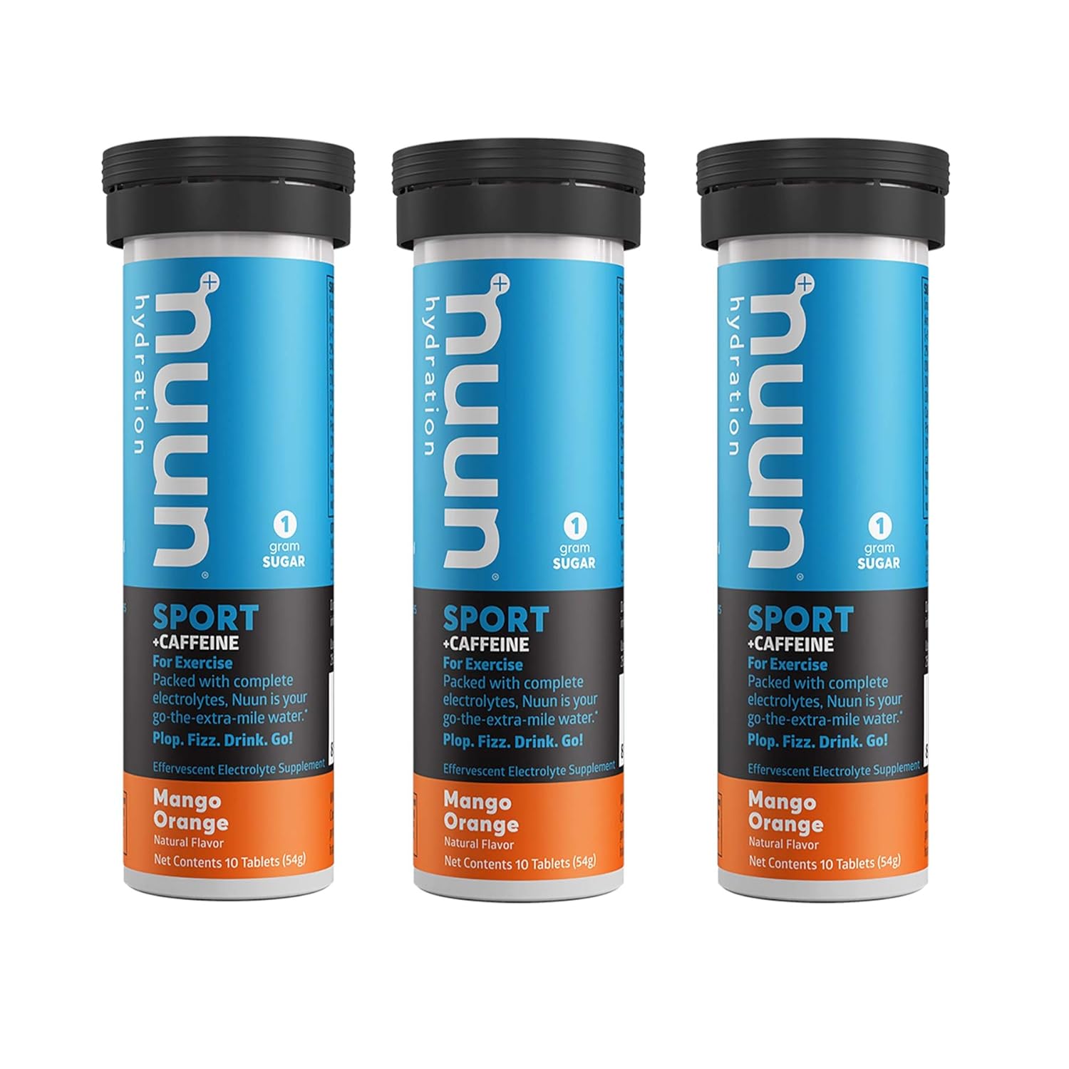Nuun Sport + Caffeine: Mango Orange Electrolyte Tablets (3 Tubes of 10 Tabs) 33