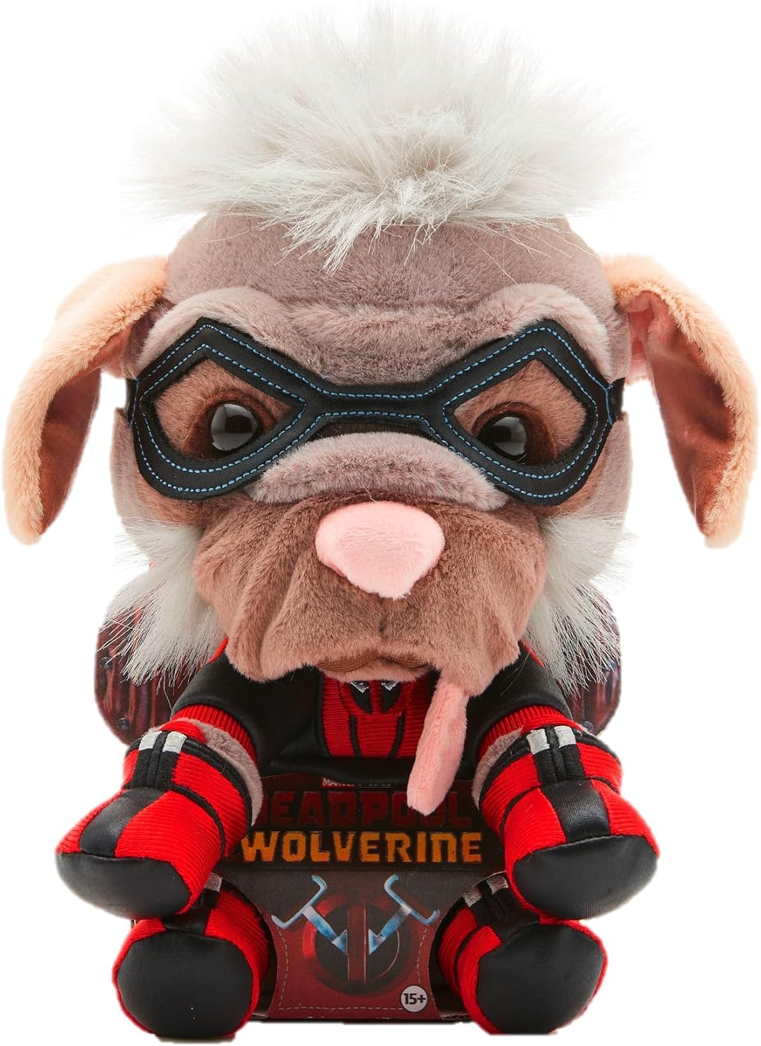 MARVEL Dogpool plush figure (26 cm) - detailed Super Hero plush toy from the MARVEL Studios Deadpool & Wolverine movie, toy for fans & collectors.