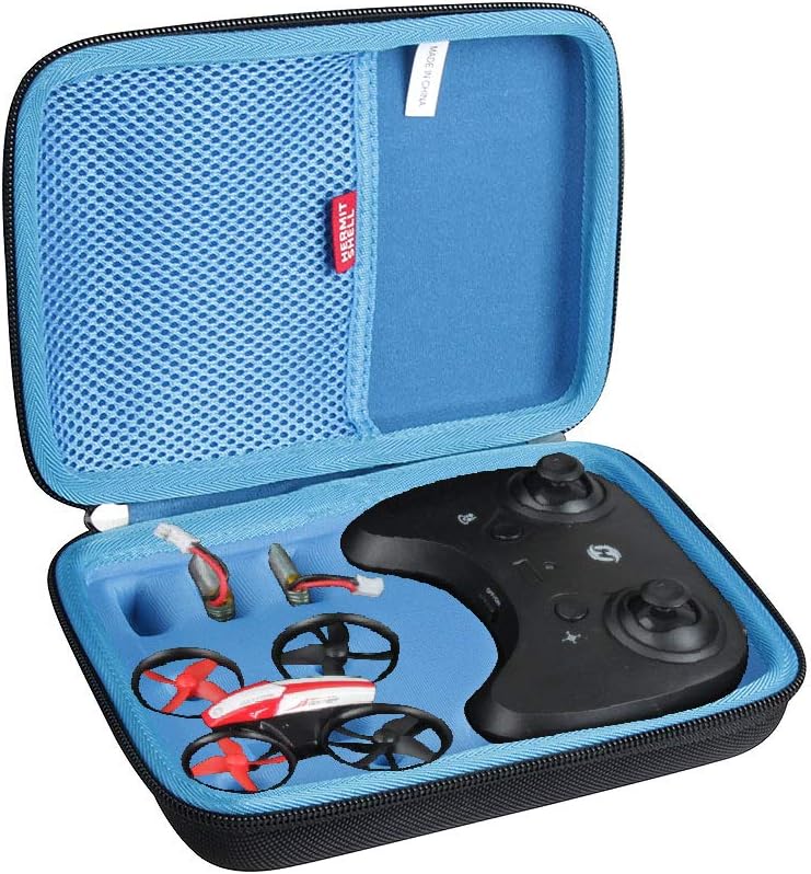 Hermitshell Hard Travel Case for Holy Stone HS210 Mini Drone RC Nano Quadcopter Indoor Small Helicopter Plane (Not Include The Drone) (Black+Blue)