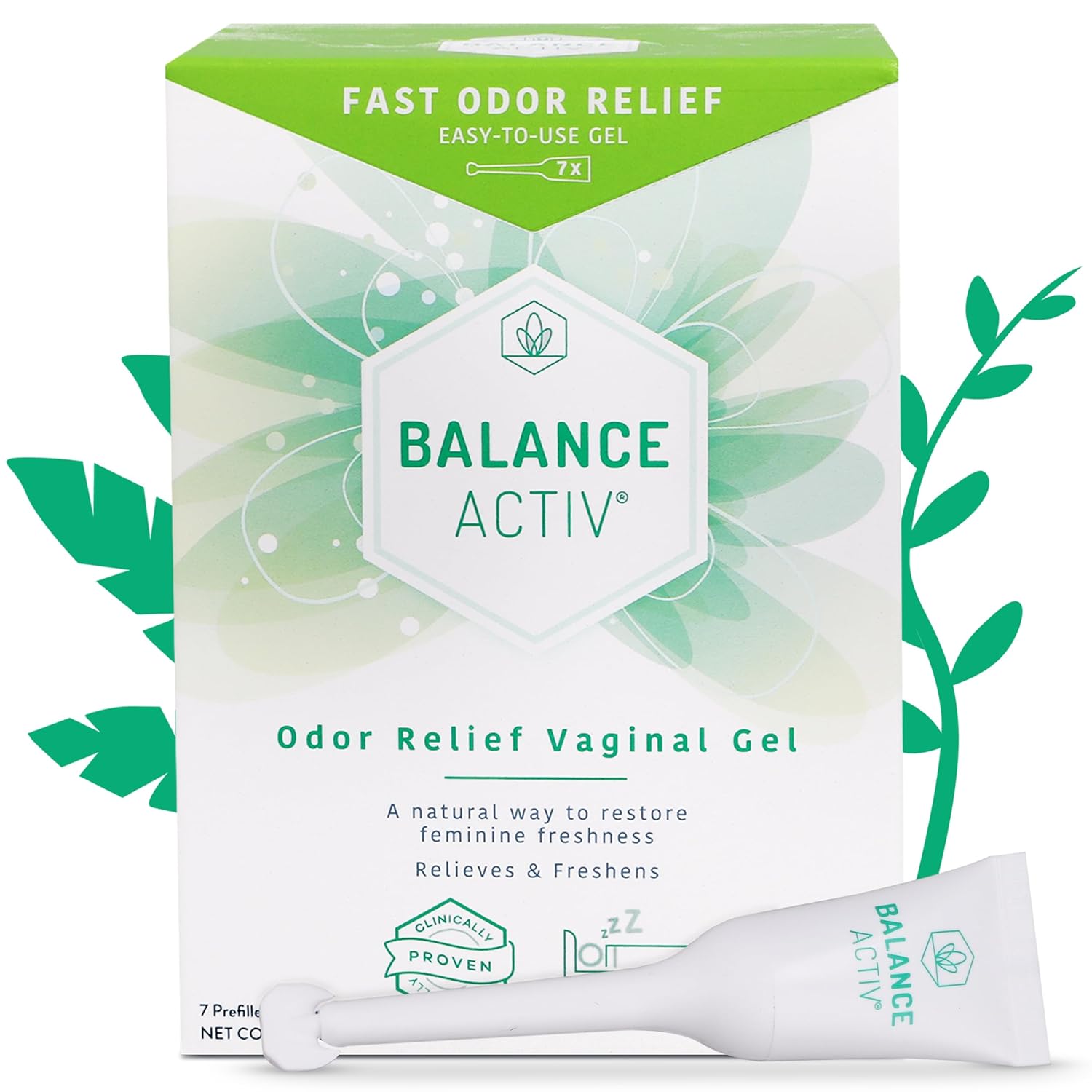 Odor Relief pH Balanced Vaginal Gel for Women, Works Naturally to Rapidly Relieve Unpleasant Odor & Restore Feminine Freshness