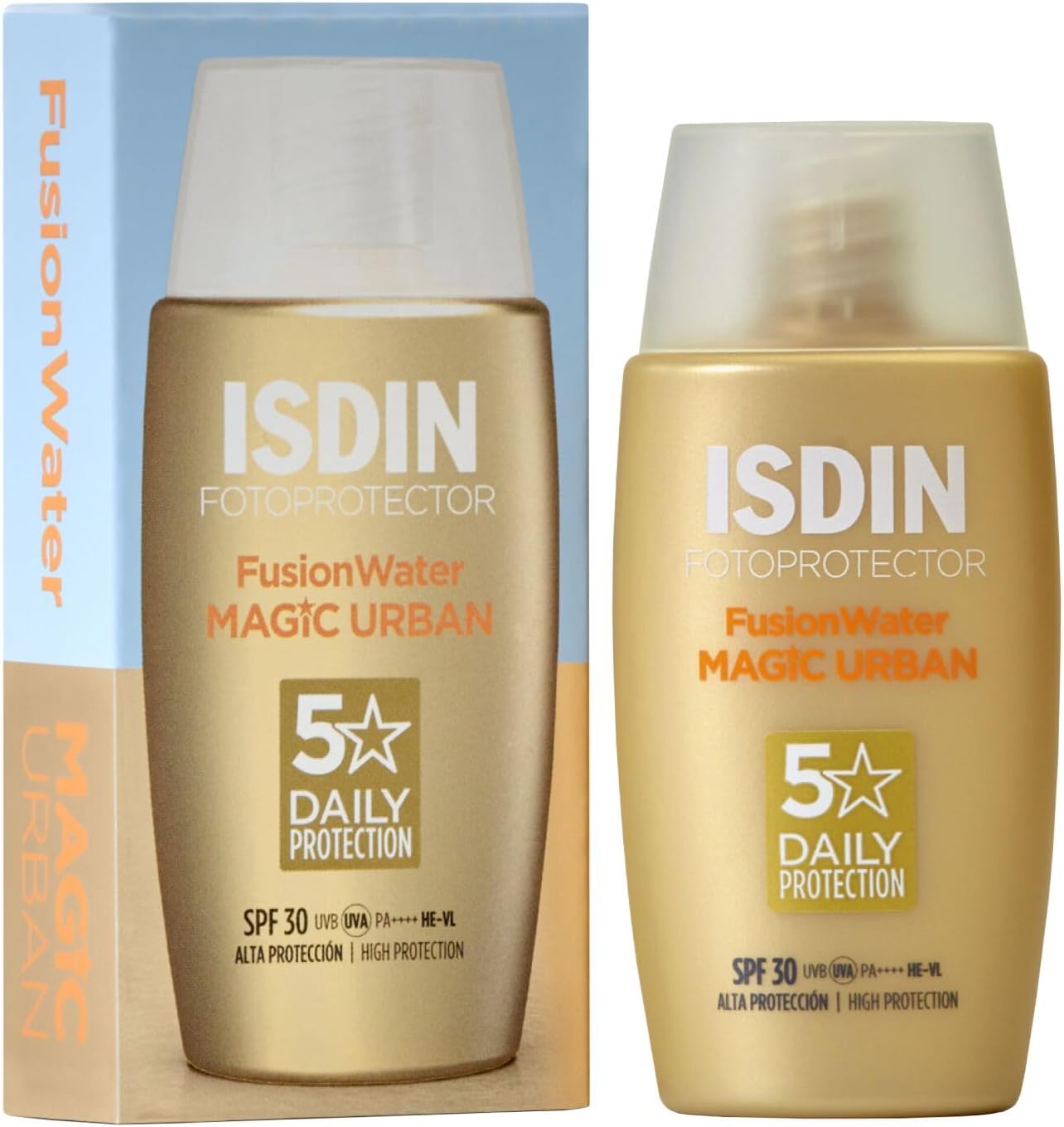 ISDIN Fotoprotector Fusion Water Urban SPF 30 (50ml) | Urban protection | Anti-pollution | protection against UV, UVA and blue light