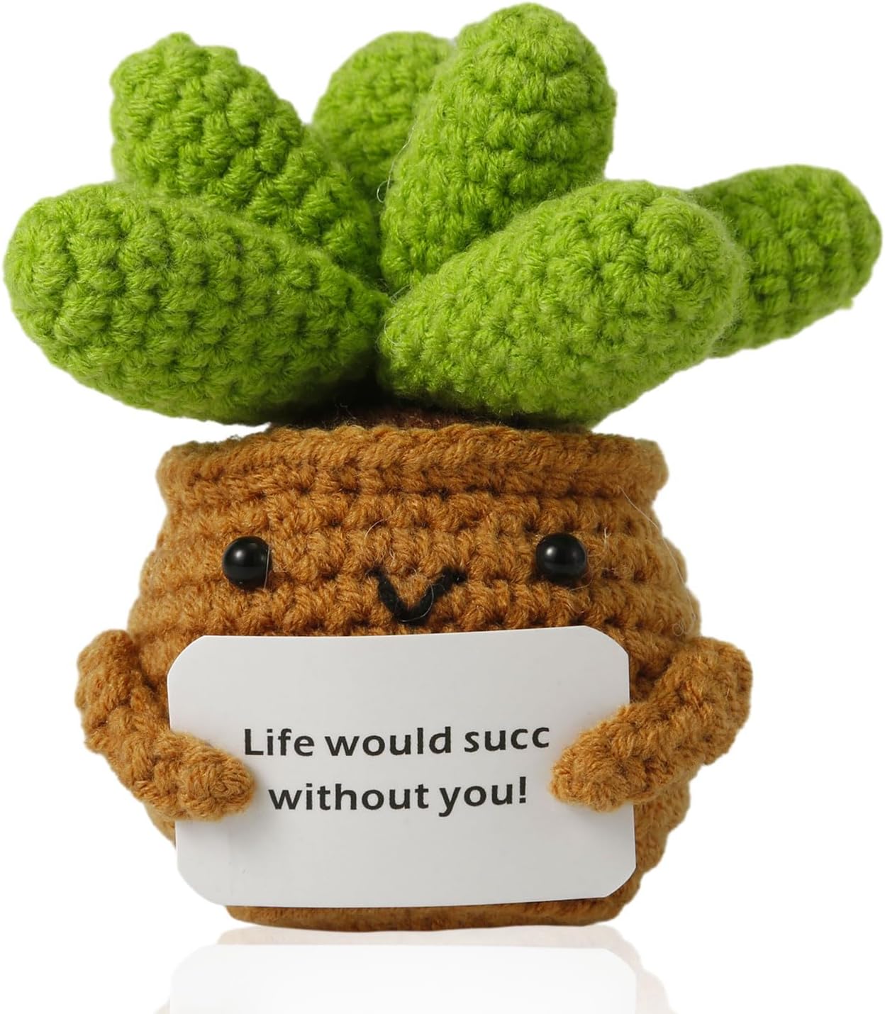 Crochet Potted Plants, Creative Knitted Potted Plants Mini Cute Emotional Positive Succulents Positive Life Potato Doll Ornaments Gifts for Adults Kids Friends Home Office Desk Decoration