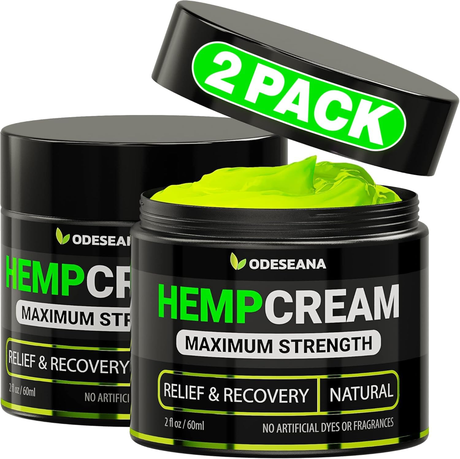 (2 Pack) Hemp Cream for Joint, Back, Knees, Neck, Elbows - Anti inflammatory, Muscle relaxer, Maximum Strength - High Strength Relief Hemp Oil Extract Lotion with MSM, Arnica, Turmeric - 4 oz Total