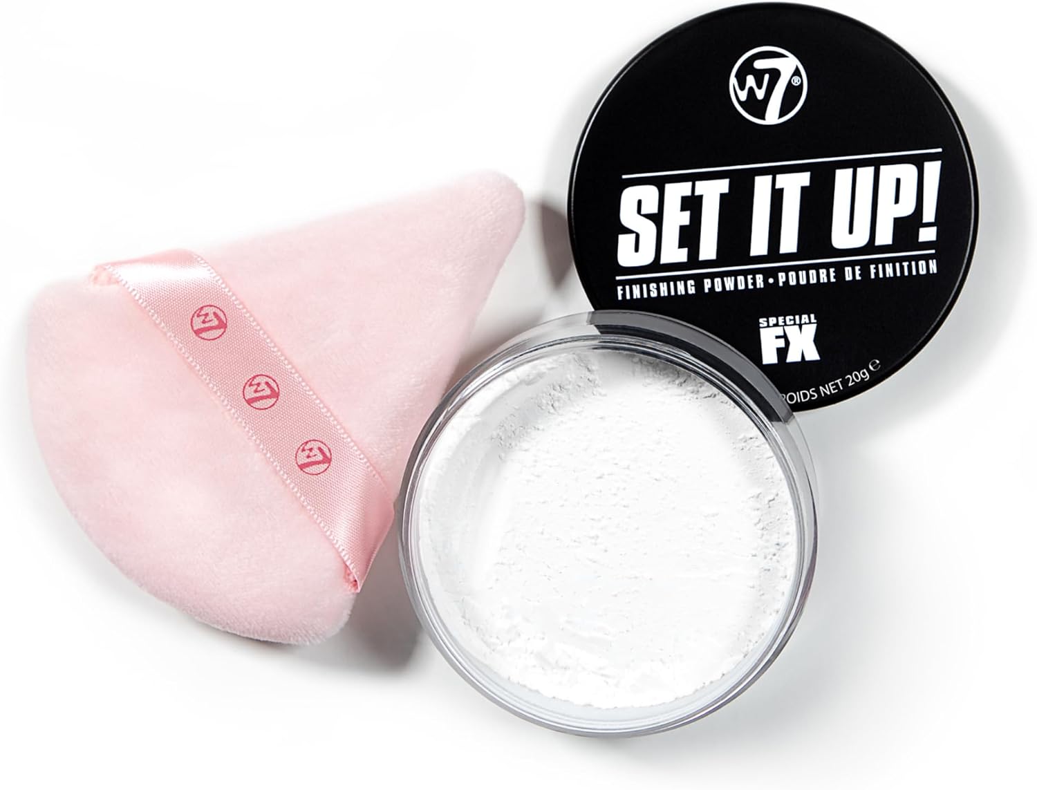 W7 Set It Up! Loose Setting Powder & Precision Puff – Translucent, Feather-Light Finishing Powder & Soft Puff for a Flawless, Matte Finish – Easy, Mess-Free Application for Every Makeup Lover!
