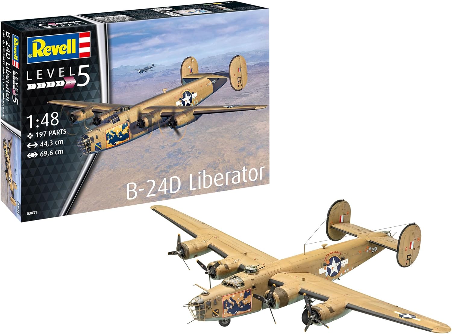 Revell 03831 B-24D Liberator 1:48 Scale Unbuilt/Unpainted Plastic Model Kit