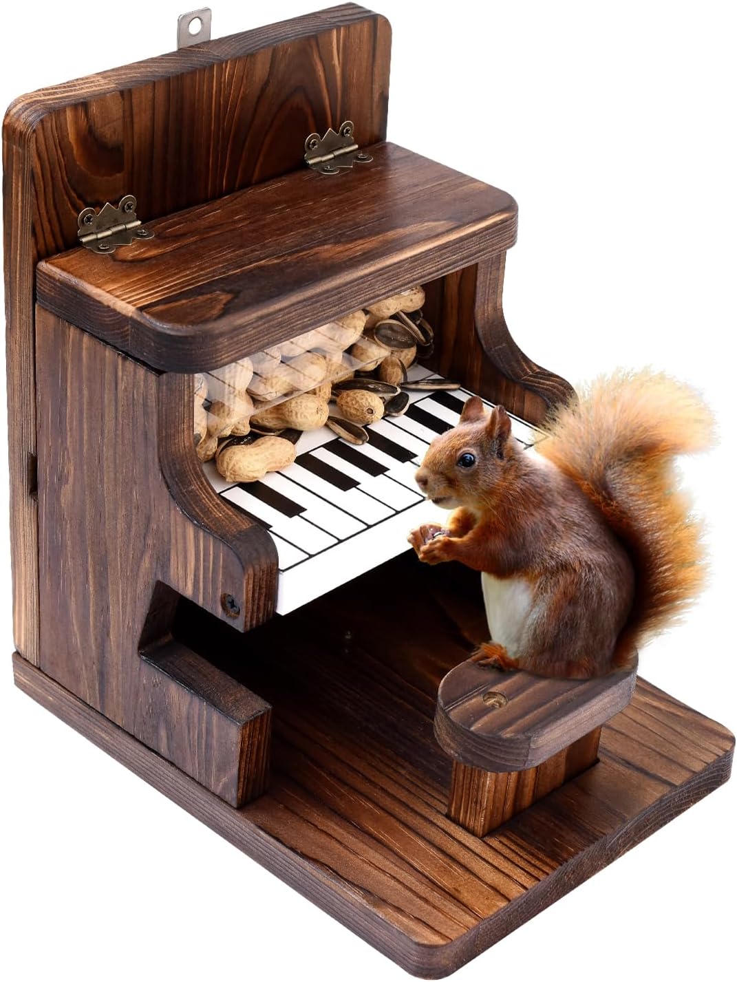 Squirrel Feeder. Wooden Squirrel Feeders for Outside Tree. Hanging Squirrel Feeders for Outdoors. Piano Chipmunk Feeder. ZSHLXM