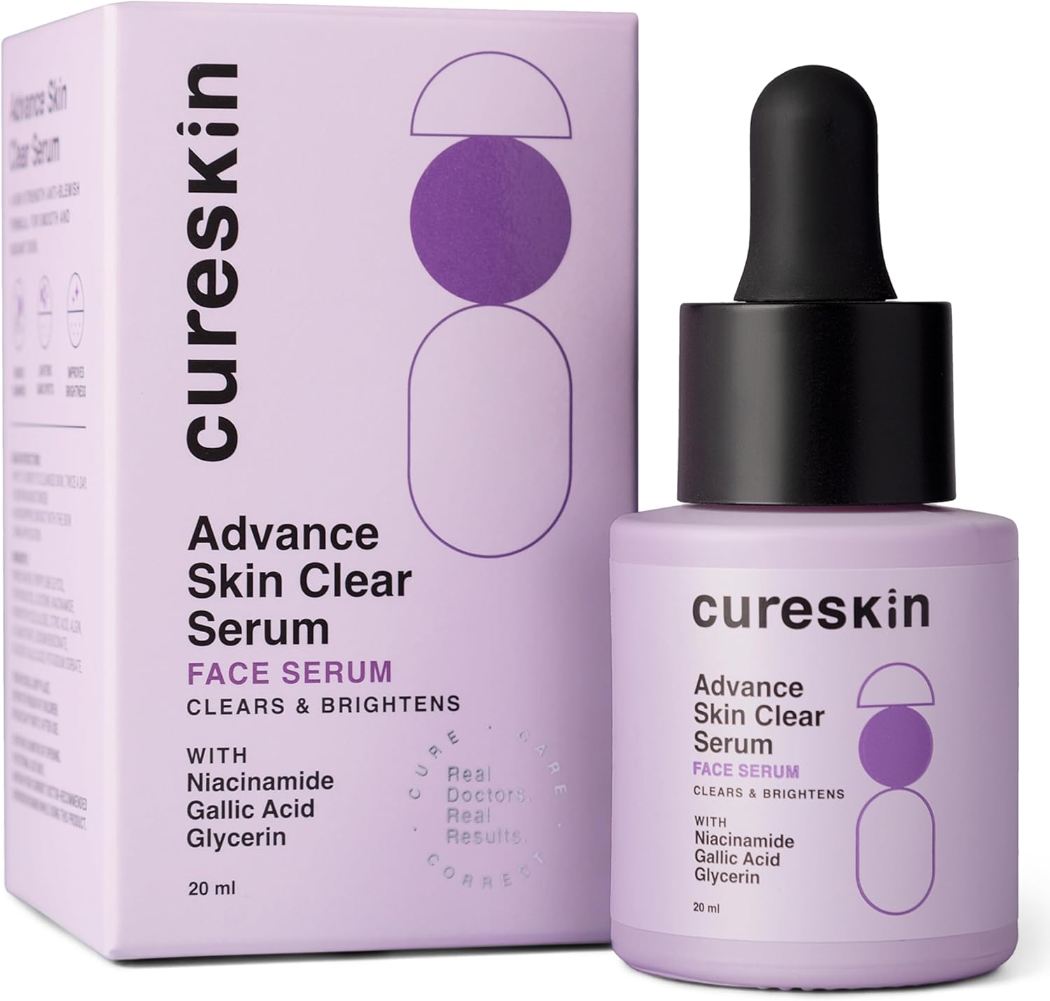 Cureskin Advance Skin Clear Niacinamide Face Serum Serum For Acne and Dark Spots, 0.67 Fl Oz (Pack of 1)