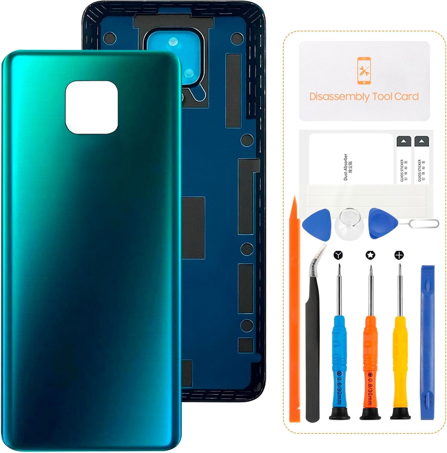 SRJTEK For Xiaomi Redmi Note 9S/Note 9 Pro M2003J6B2G,M2003J6A1G Battery Back Cover Rear Glass Replacement Repair Kit Genuine Rear Housing (Green)