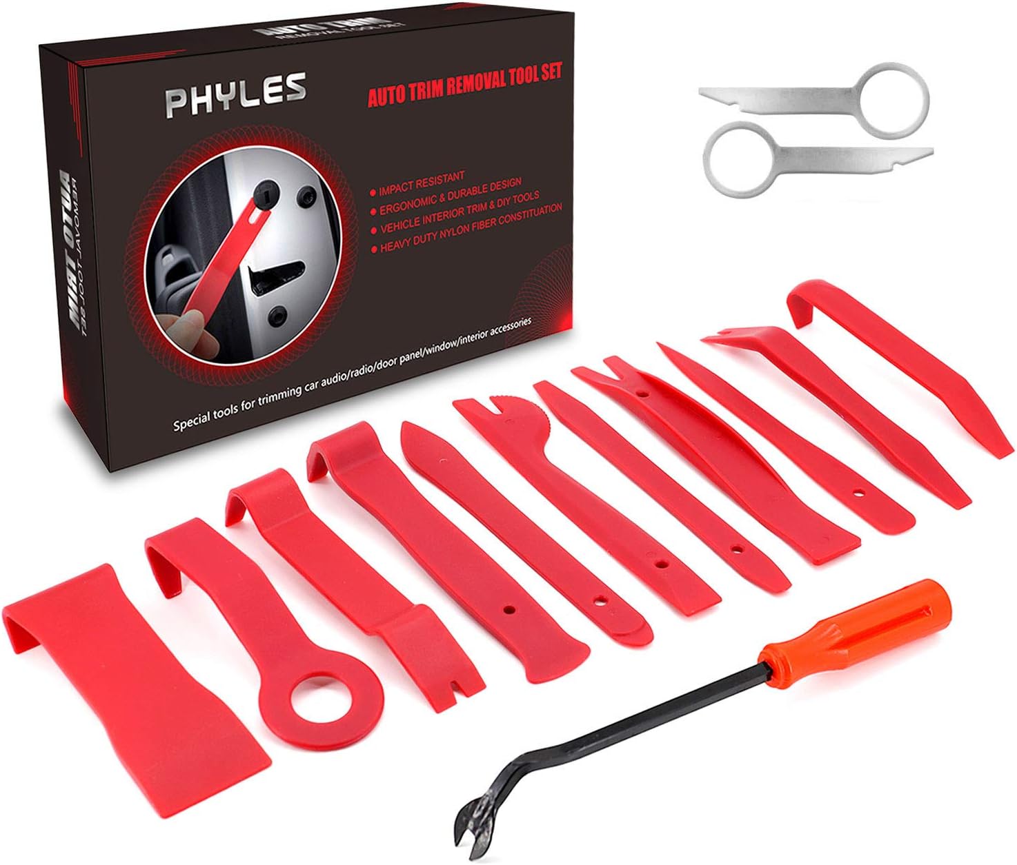 PHYLES Auto Trim Removal Tool, 14 Pieces Door Panel Removal Tools for Dash Center Console Installation and Remover