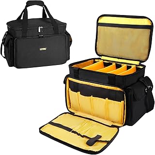DJ Equipment Gig Bag Cable File Organizer Bag with Detachable Dividers and Padded Bottom,Travel Music Bag for Professional DJ Gear,Sound Equipment, Musical Instrument and Accessories