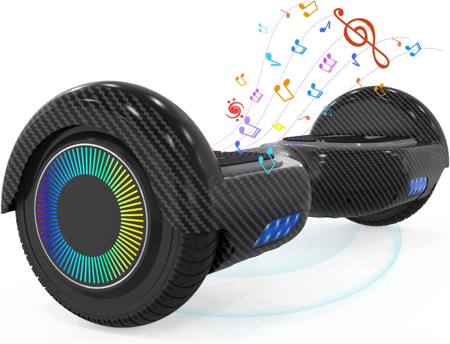 ELEKGO Hoverboard 6.5 Inch with Bluetooth Speaker Self-balancing Scooter, Colorful Light Motor, LED Lights for Kids