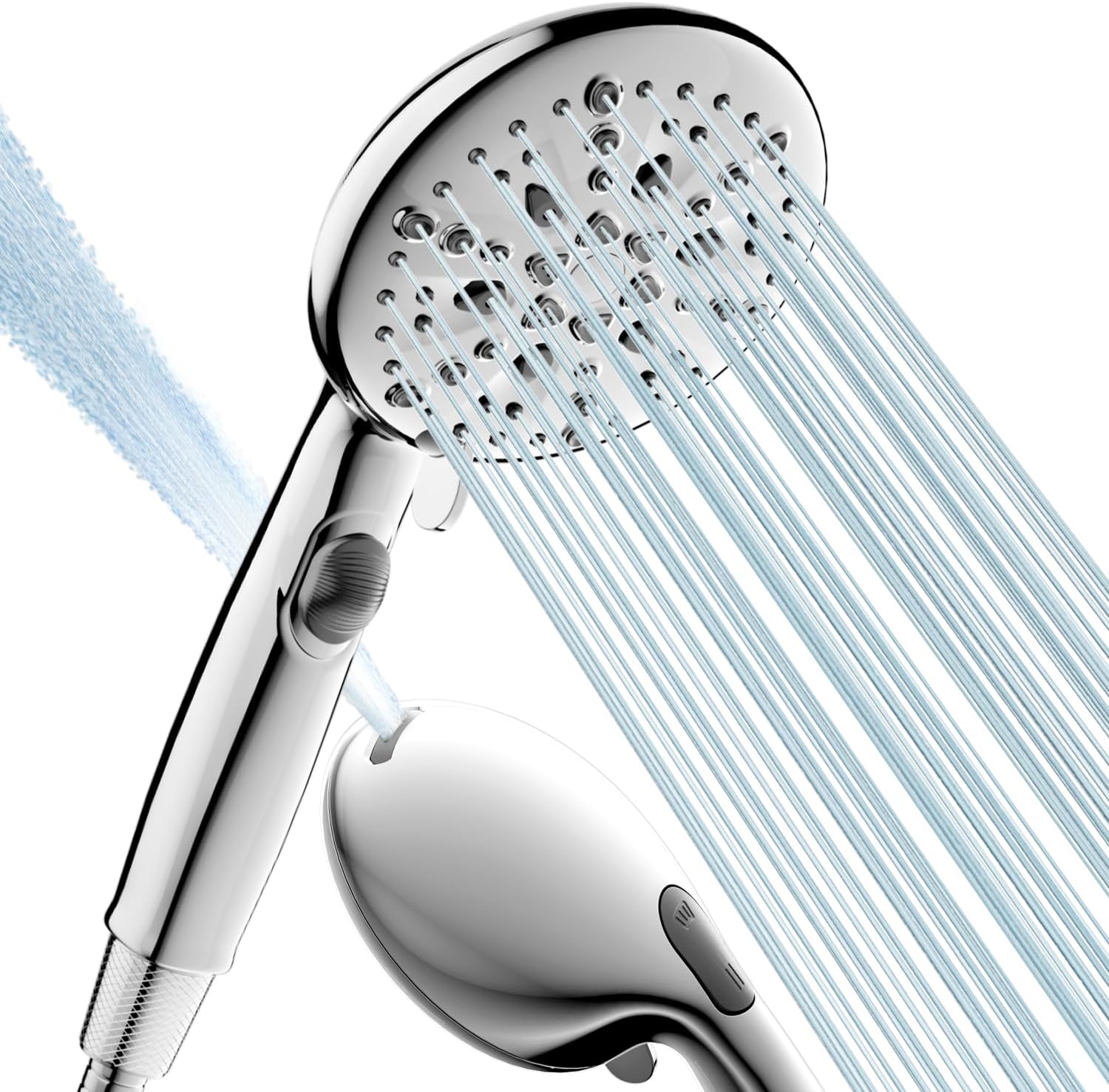 Cobbe Shower Head and Hose Set, 9 Spray Modes Shower Heads with Stop Button, Universal Bathroom Shower Head with Power Jet,Large Powerful Showerhead