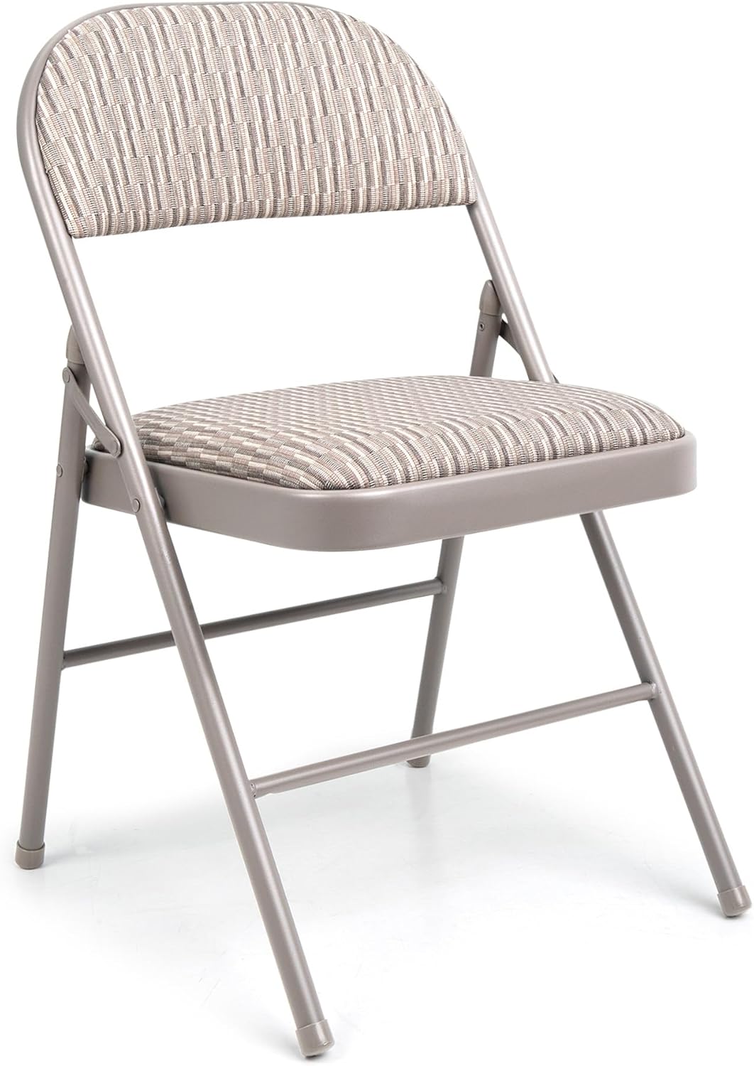 Crystals Deluxe Fabric Padded with Heavy Duty Steel Metal Frame Folding Back Rest Chair for Home Garden Office Computer Desk (1)