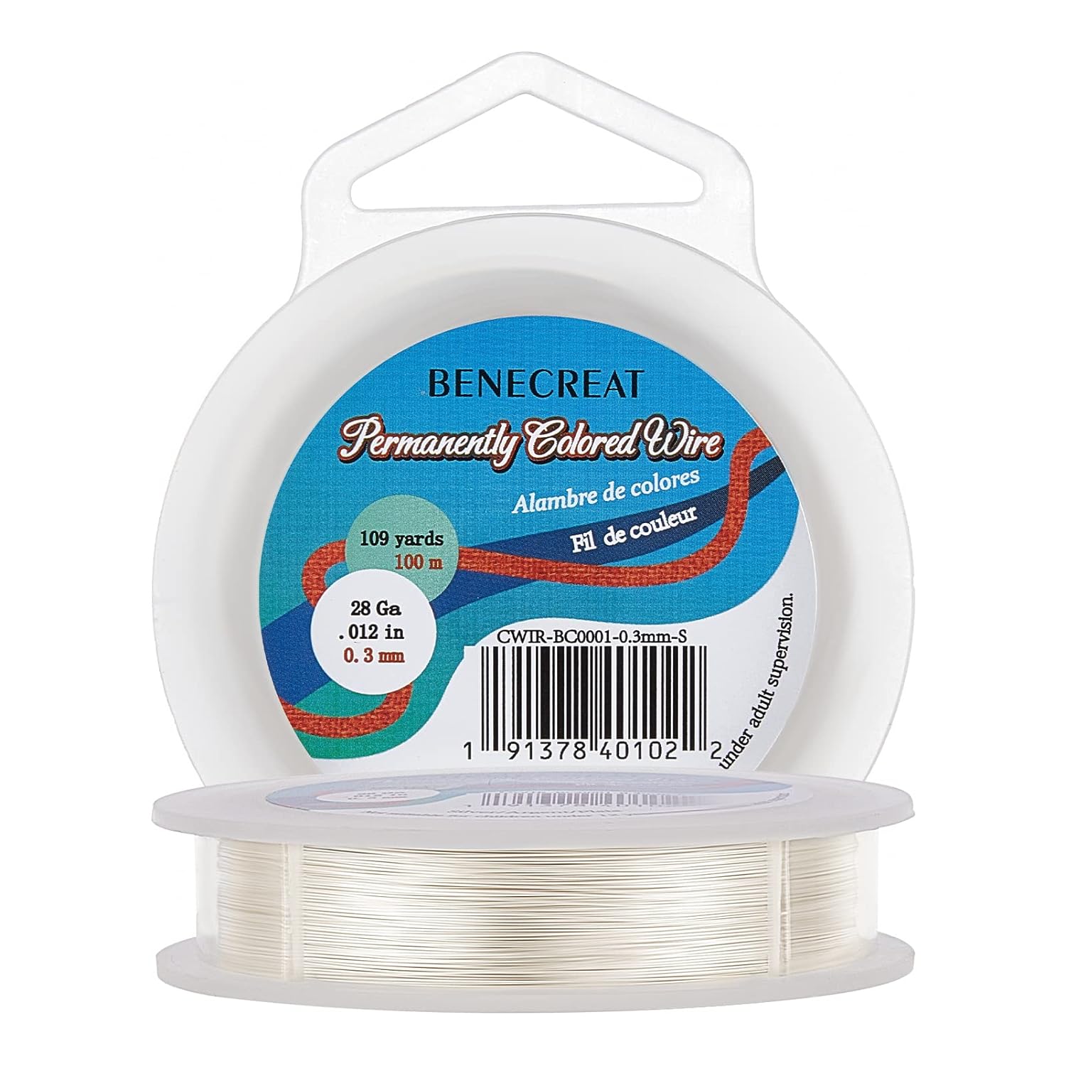 BENECREAT 28 Gauge Silver Copper Wire 328 Feet Jewelry Craft Wire Tarnish Resistant Coil Material for Crafts, Beading Jewelry Making, Gardening