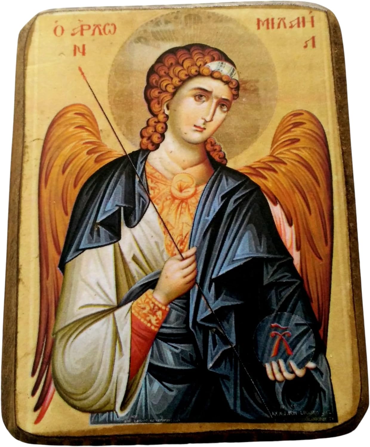 Iconsgr Wooden Greek Christian Orthodox Wood Icon of Archangel Michael / A0