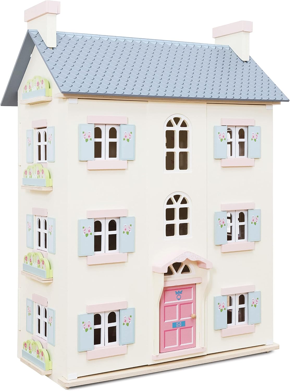 Le Toy Van - Gorgeous Cherry Tree Hall Large 4 Storey Wooden Doll House Play Set For Girls or Boys | Great As A Gift | Suitable for Ages 3+ | Sustainable Dollshouse made from FSC certified wood. Perfect for imaginative play.