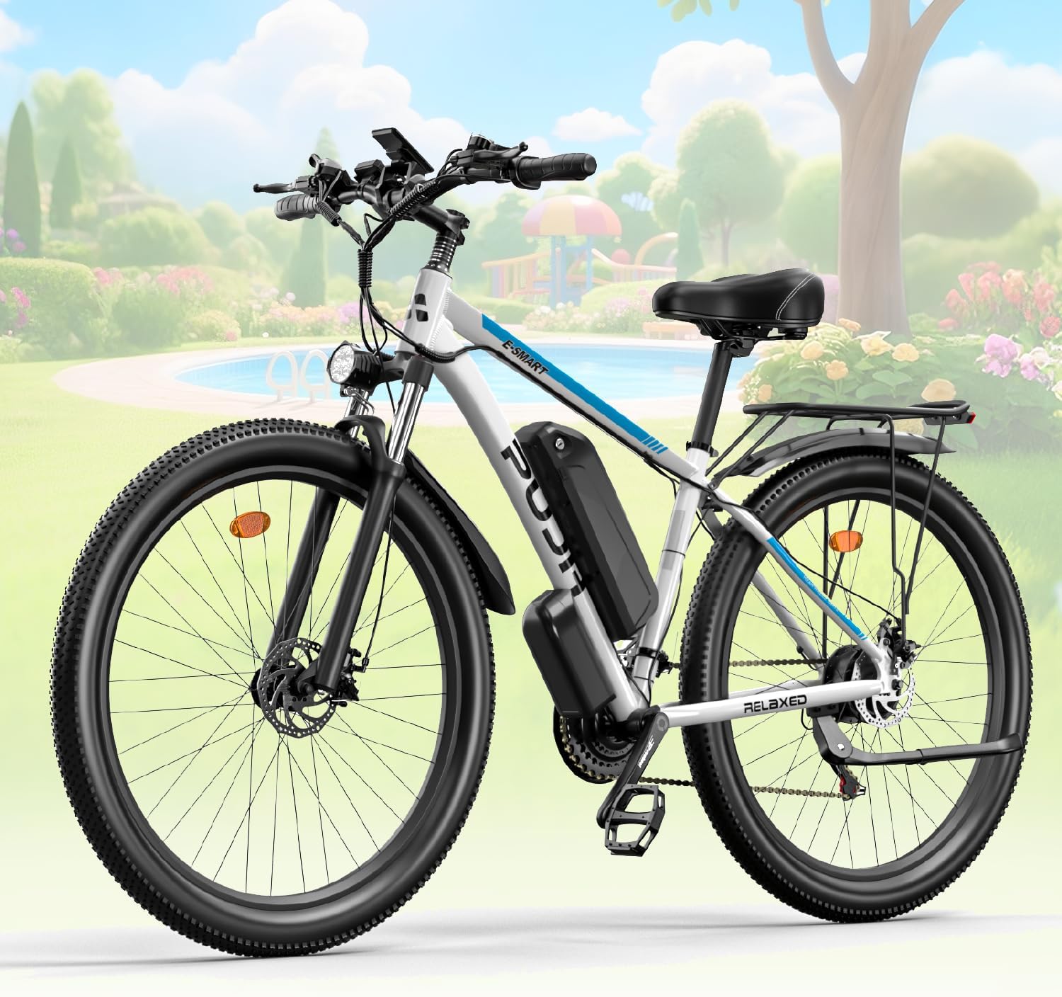 Electric Bike 48V 17.5Ah (840Wh) with Peak 1500W 29'' Wheels for Adults, Max 28-32 mph, 30-80 Miles with Disc Brakes, 21-Speed, Front Suspension for Off-Road Riding