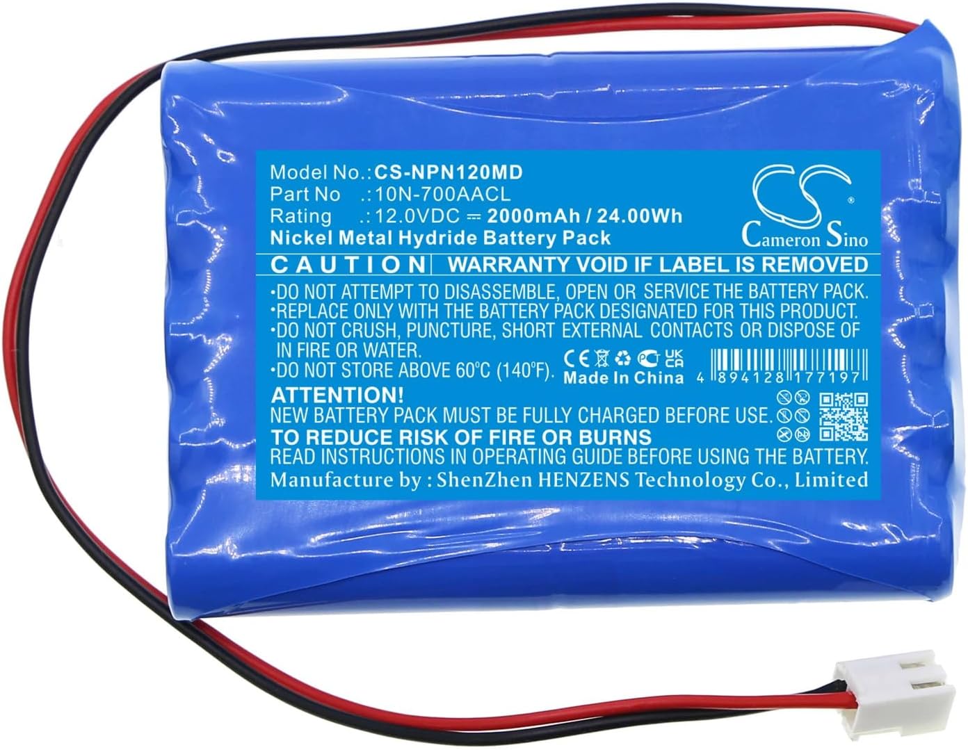 2000mAh Battery For Nipro NCU-12 10N-700AACL