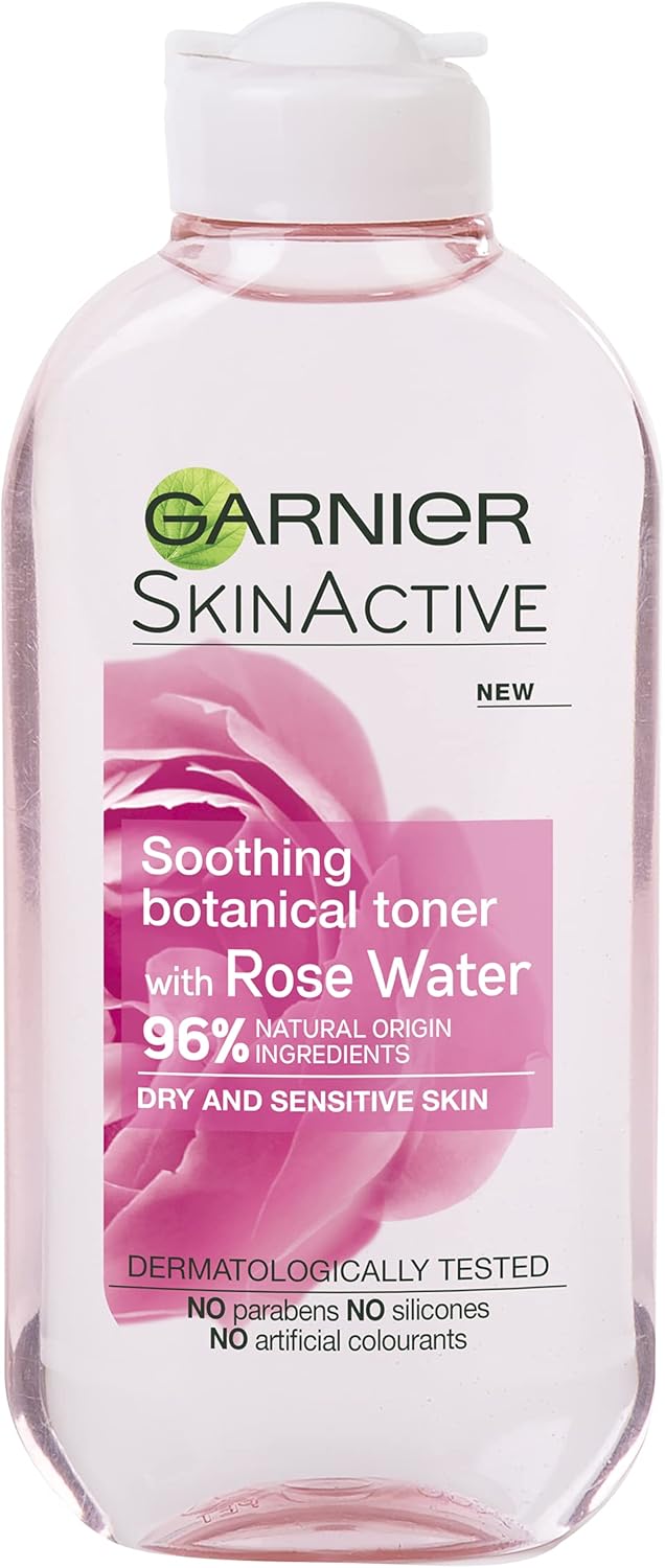 Garnier Natural Rose Water Toner Sensitive Skin 200ml (Packaging May Vary)