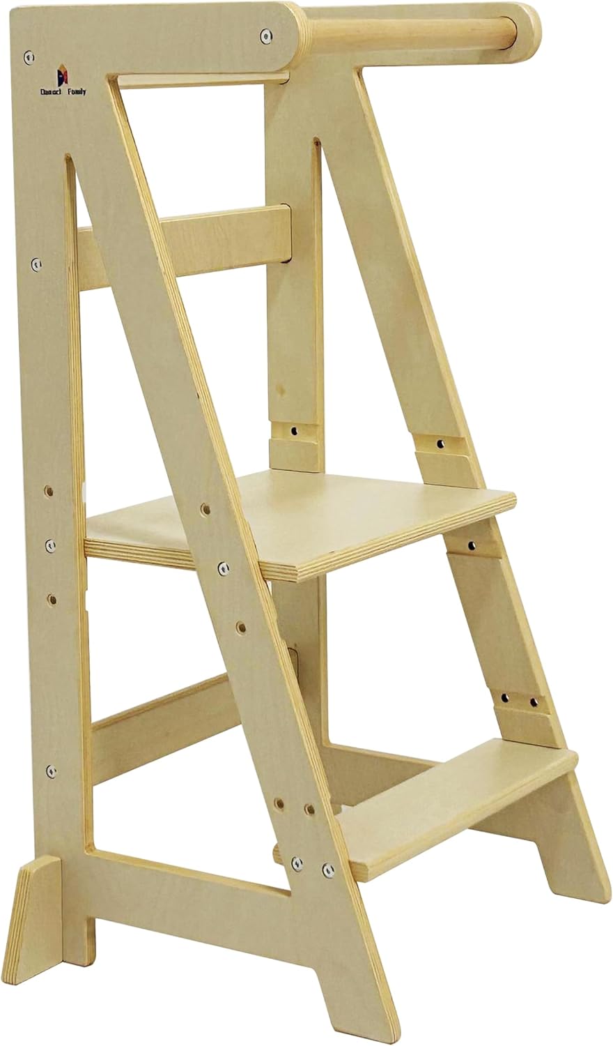 Damoch Family™ Wooden Kids Learning Tower, Adjustable Toddler Kitchen Step Stool, Montessori Kitchen Tower with Safety Rail
