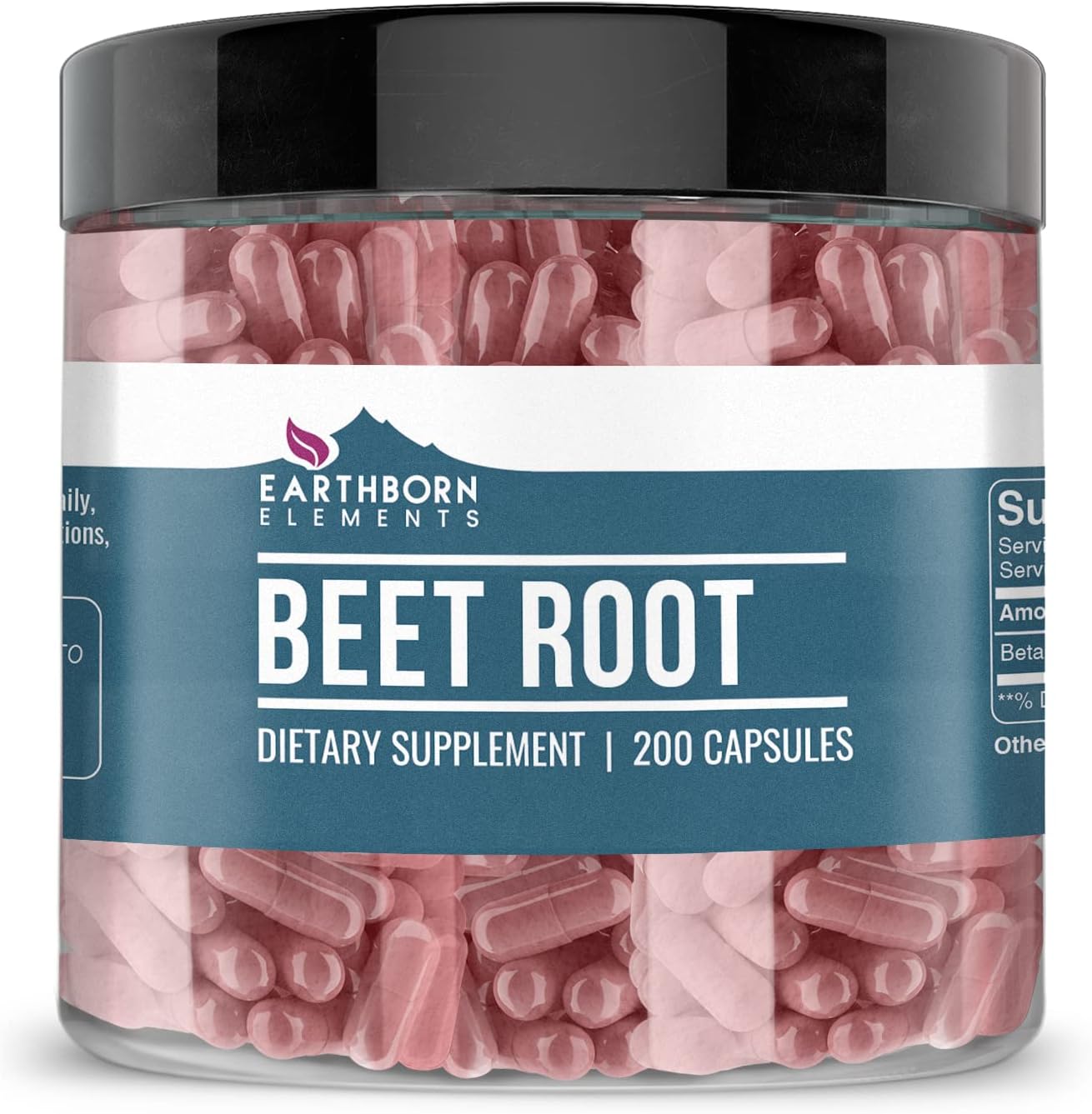 Earthborn Elements Beet Root 200 Capsules, Pure & Undiluted, No Additives